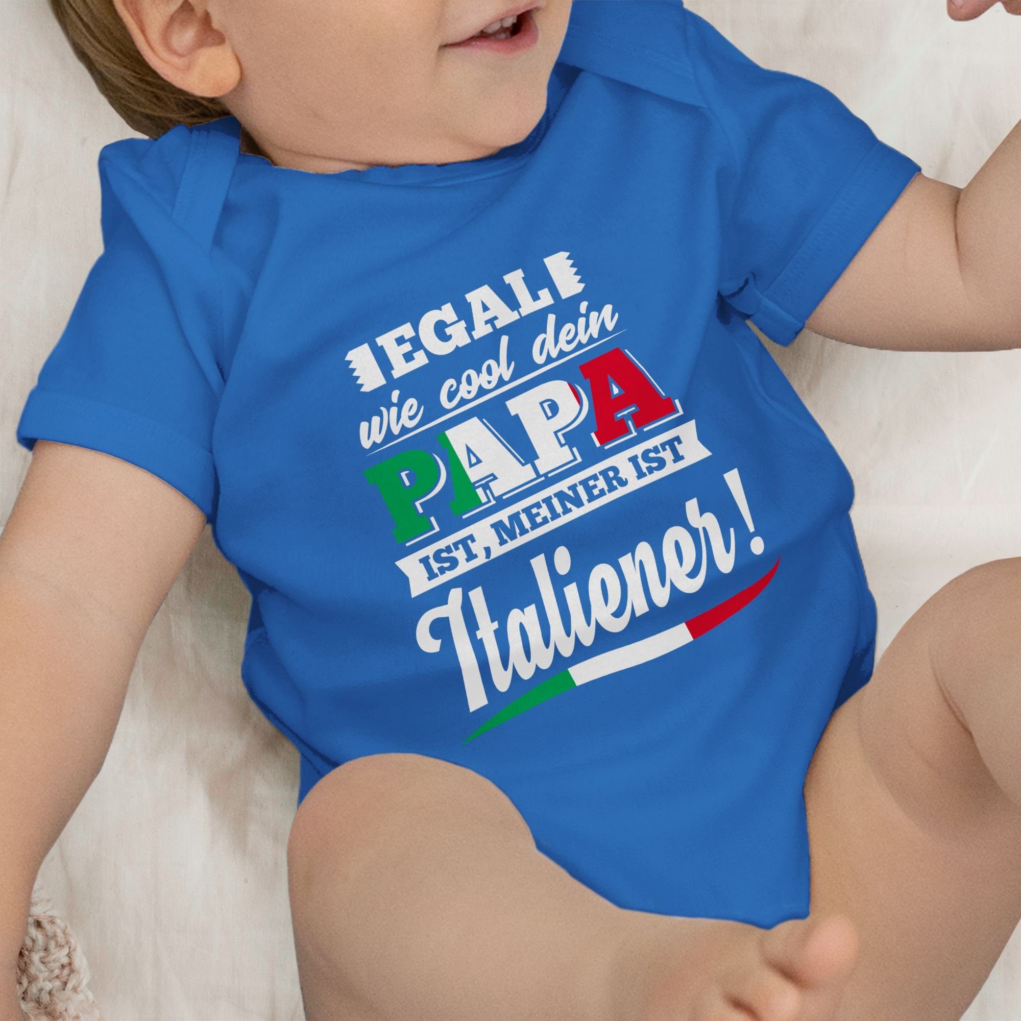 Papa Royalblau Shirtracer dein Sprüche 1 ist Italiener Shirtbody wie Egal meiner Baby Cool