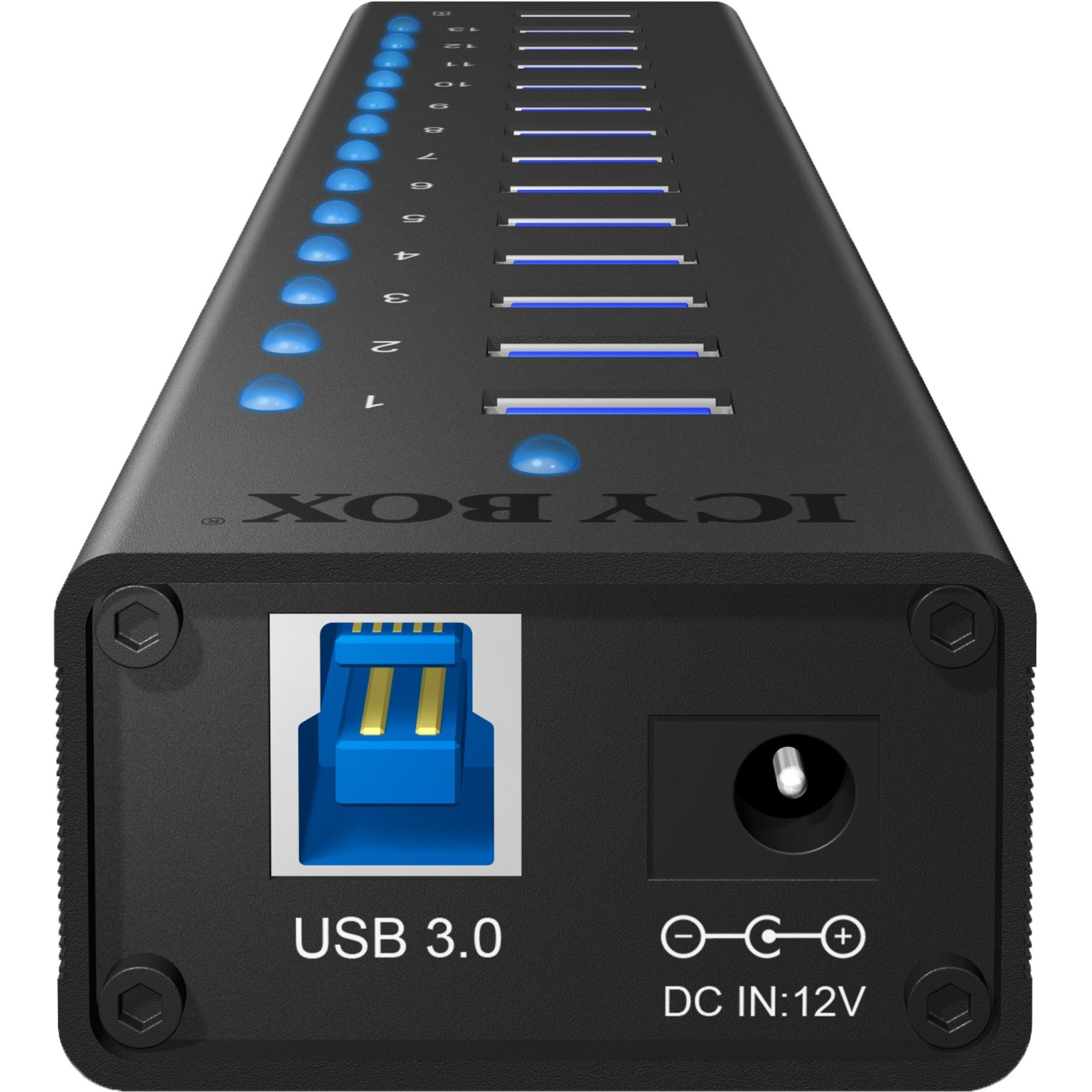 ICY BOX ICY BOX IB-AC6113, USB-Hub, (13x USB 3.0, inkl. Computer-Adapter