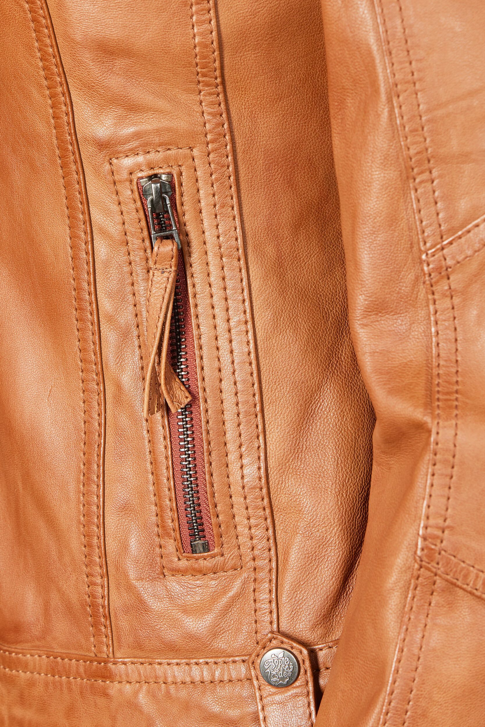 Apple of Eden Lederjacke AOE-142 (1-St) mit praktischen Reißverschlusstaschen