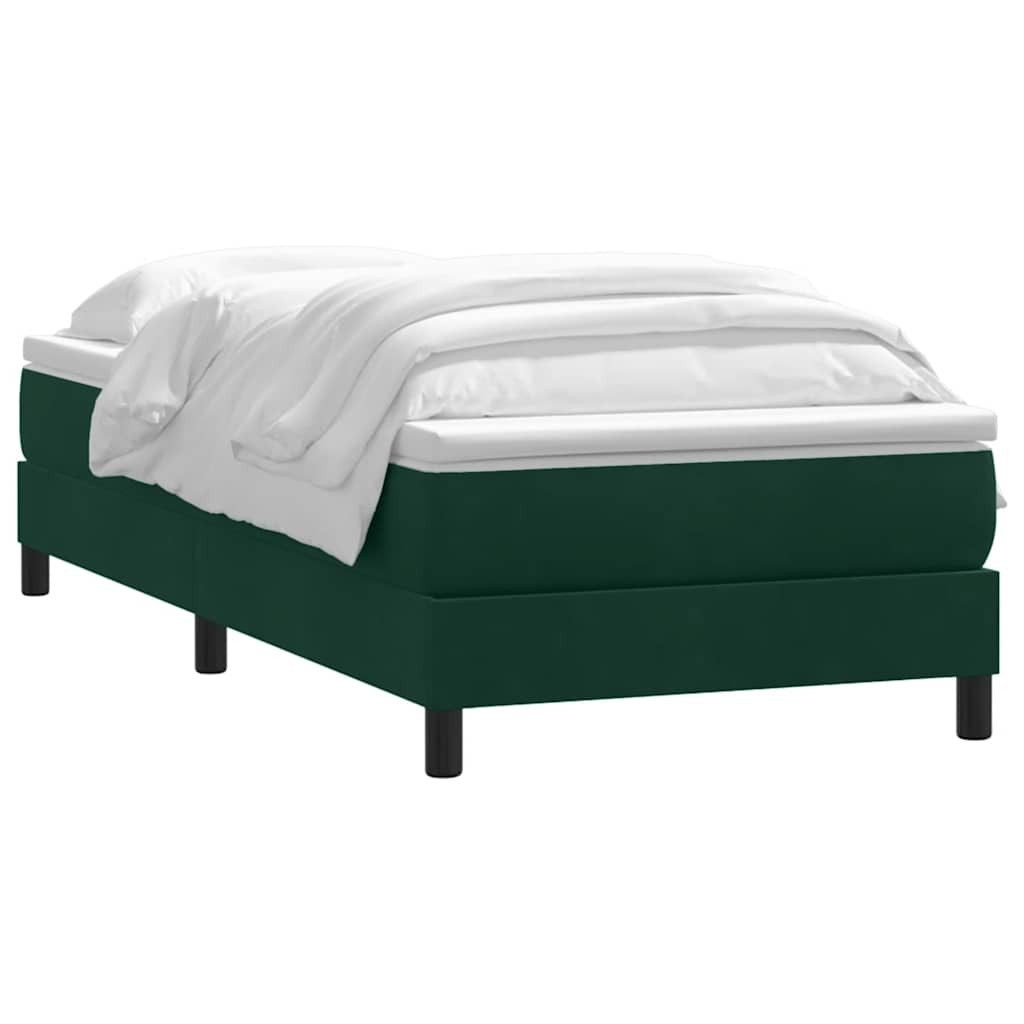 vidaXL Bett Boxspringbett ohne Matratze Dunkelgrün 200x220 cm Samt