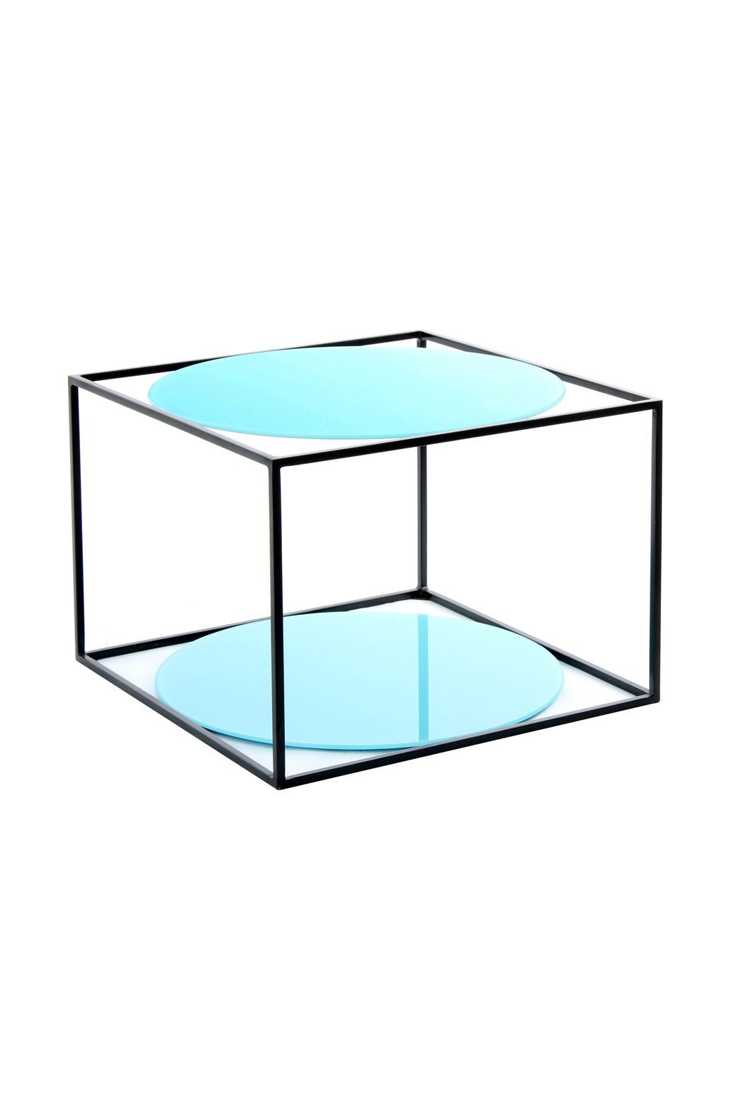 Qiyano Beistelltisch Moderner Beistelltisch Yanira Blau - Glasplatte, Sofatisch