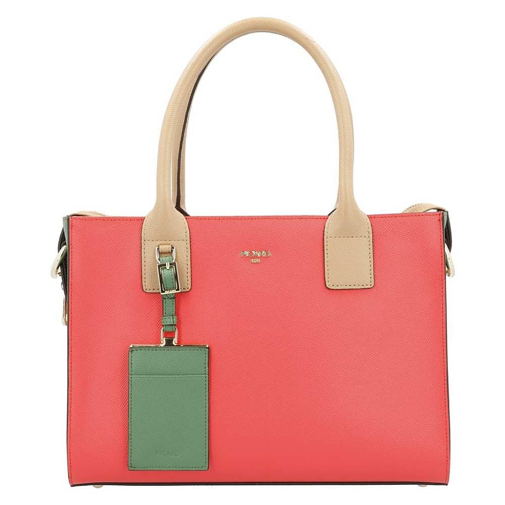 Picard Umhängetasche Picard Shopper Congrats 9701 koralle kombi Damen Handtasche
