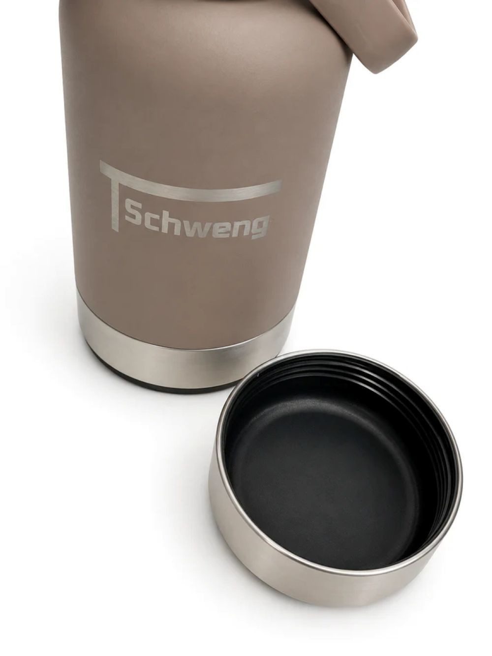 Schweng Isolierflasche 3-in-1 Isolier-Trinkflasche für Mensch & Hund – ca. 950 ml - Braun