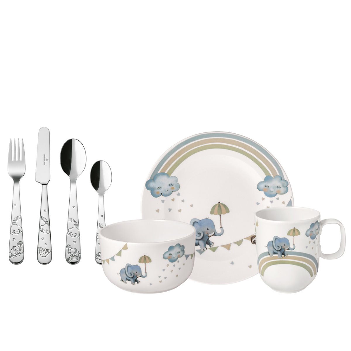 Villeroy & Boch Kindergeschirr-Set Walk like an Elephant, Porzellan, 7-tlg.