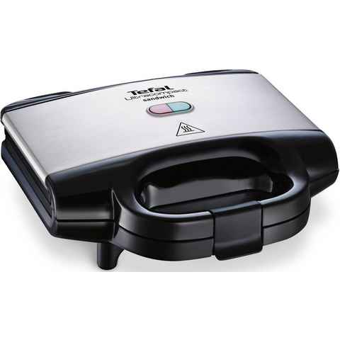 Tefal Sandwichmaker SM1552 Ultracompact, 700 W, antihaftbeschichtete Platten, leichte Reinigung, Maße: 26,5x12x26 cm