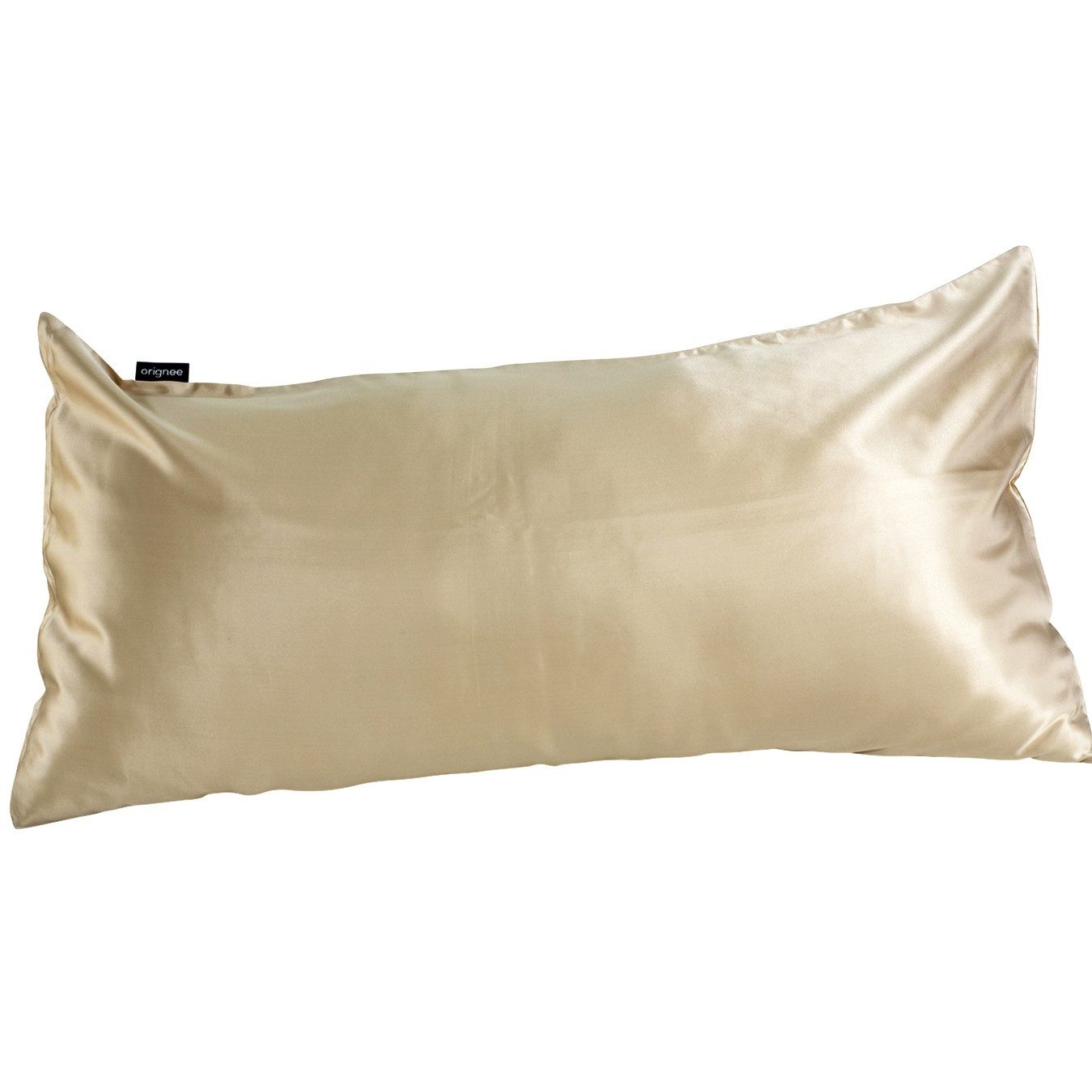 orignee Kissenbezug Seidenkissenbezug, taupe/goldfarben, Gr. 80 cm x 40 cm