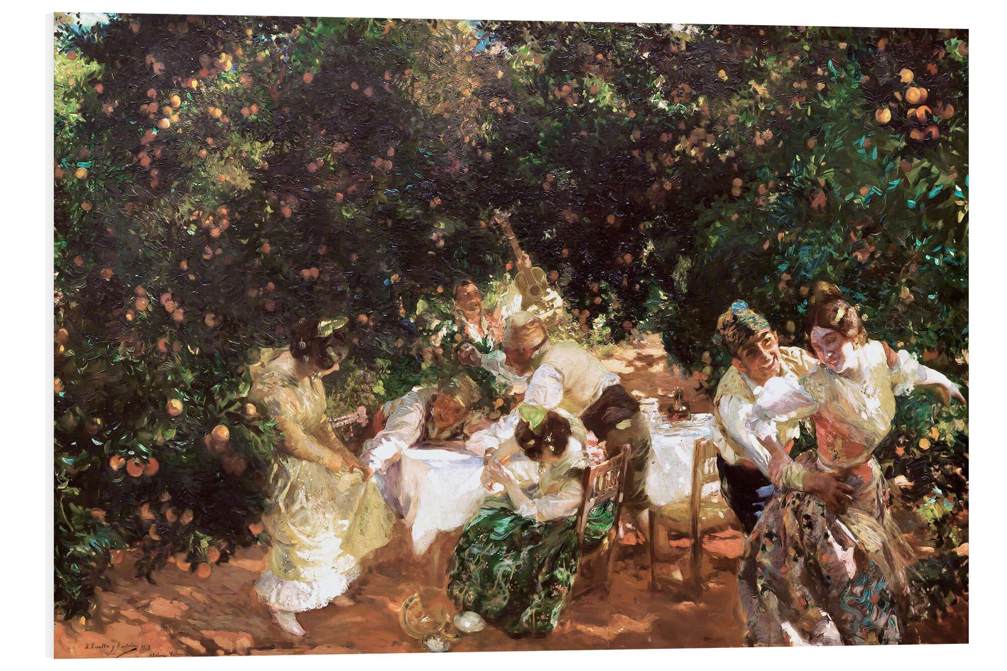 Posterlounge Wandbild Unter Orangenbäumen, Joaquín Sorolla y Bastida, erhältlich als Poster, Leinwandbild, Wandsticker oder Acrylglasbild