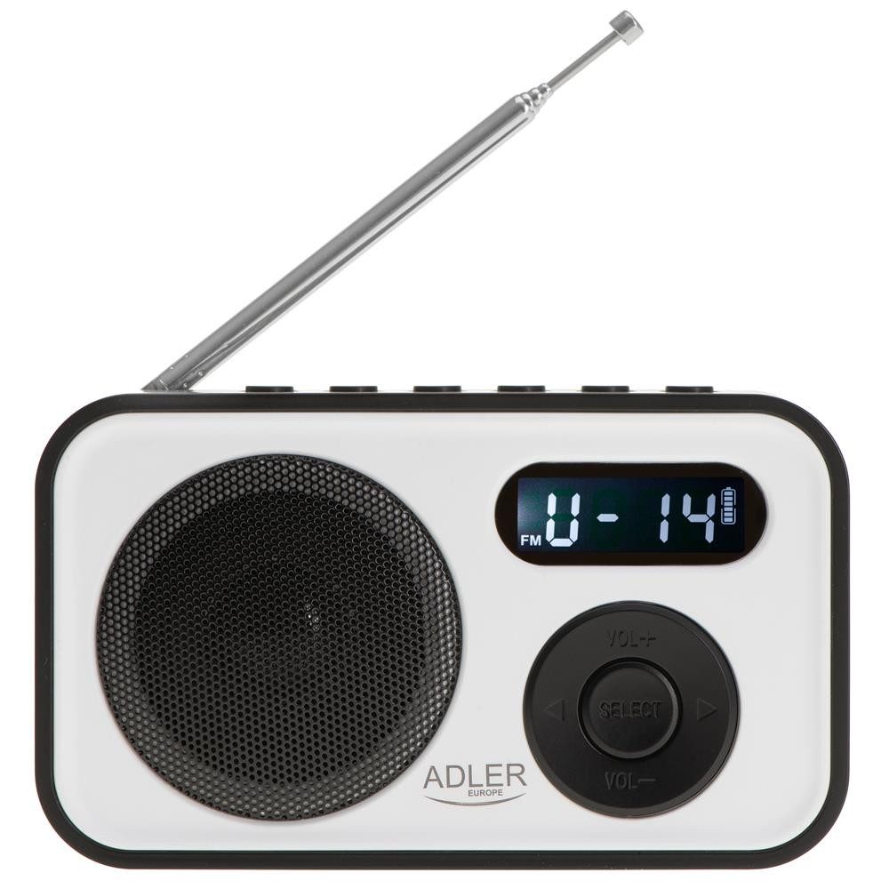 Adler AD 1906 Digitalradio (DAB) (PLL AM/FM Digitalradio, modernes Radio, USB C, Batterie, weiß, schwarz)