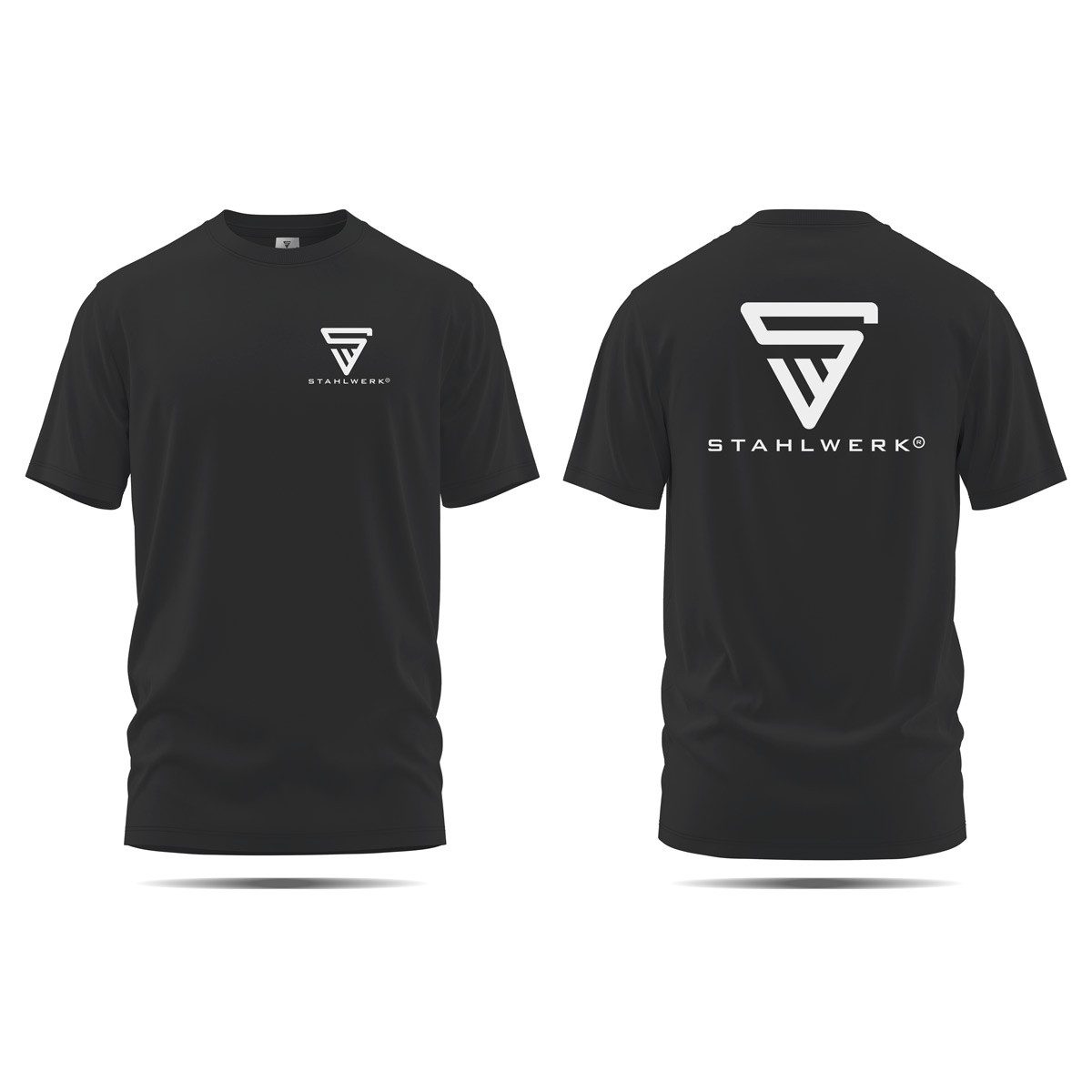 STAHLWERK Sweatshirt T-Shirt Schwarz Размер XXL Kurzarm-Hemd (Packung, 1-tlg) mit Baumwolle