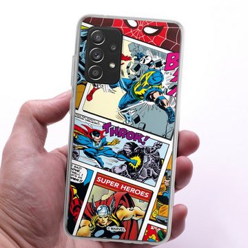 DeinDesign Handyhülle Marvel Retro Comic Blue, Samsung Galaxy A52 5G Silikon Hülle Bumper Case Handy Schutzhülle