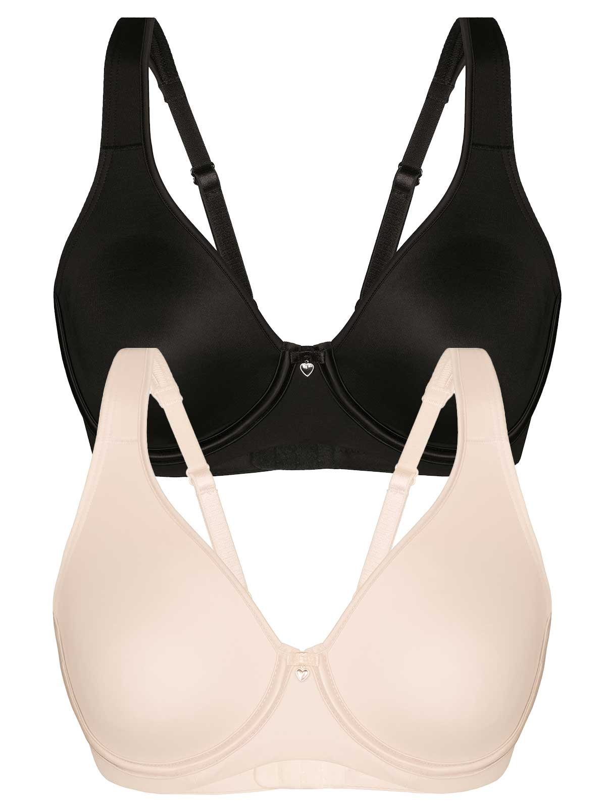 (Spar-Set, Bügel-BH 1xnude Set: 1xblack - Sparpack CLASSIC Sassa Bügel-BH 2-tlg) LOOK 2er