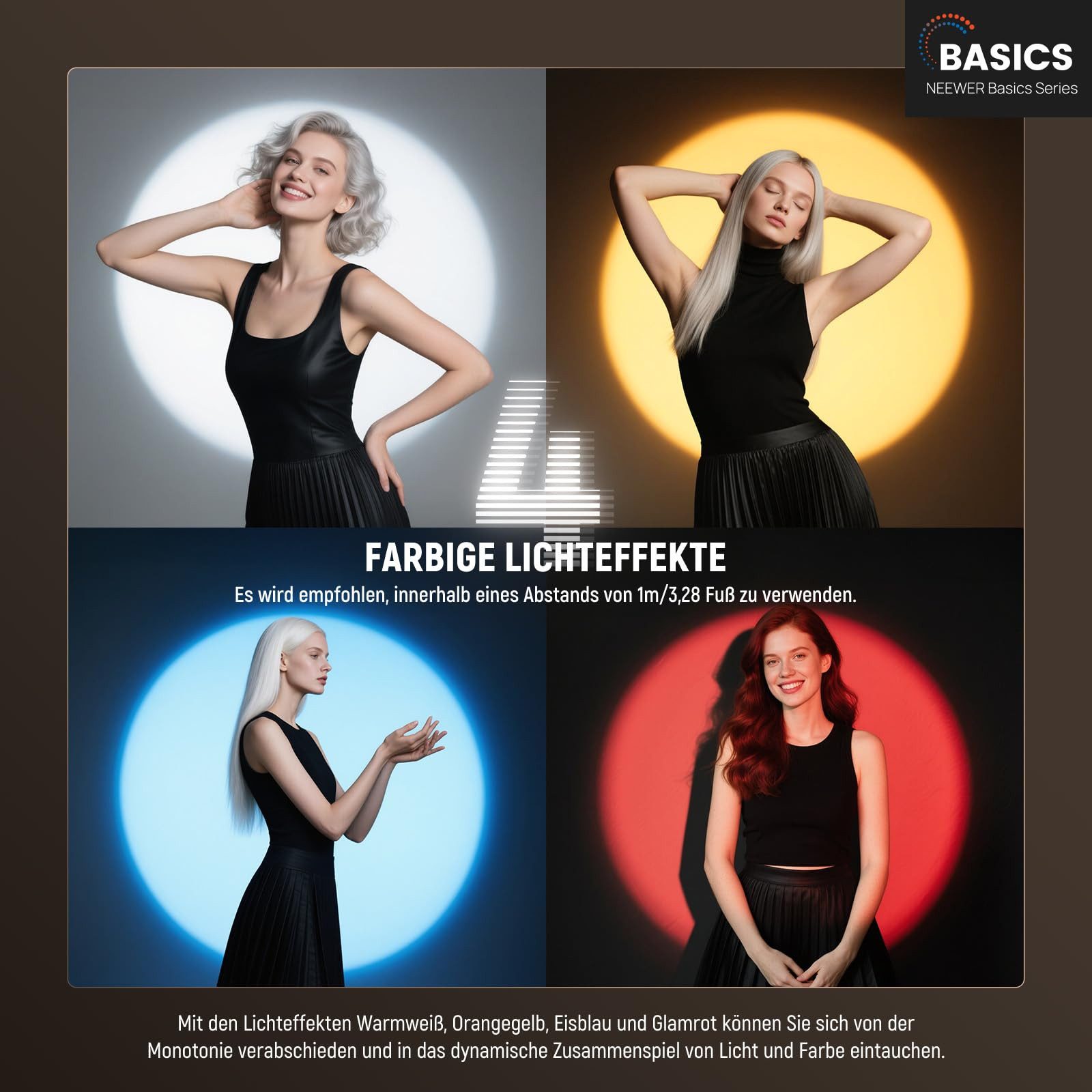 Neewer LED Taschenlampe FL10 RGB Taschenlampe mit Gobos 7500mAh (Packung), günstig online kaufen