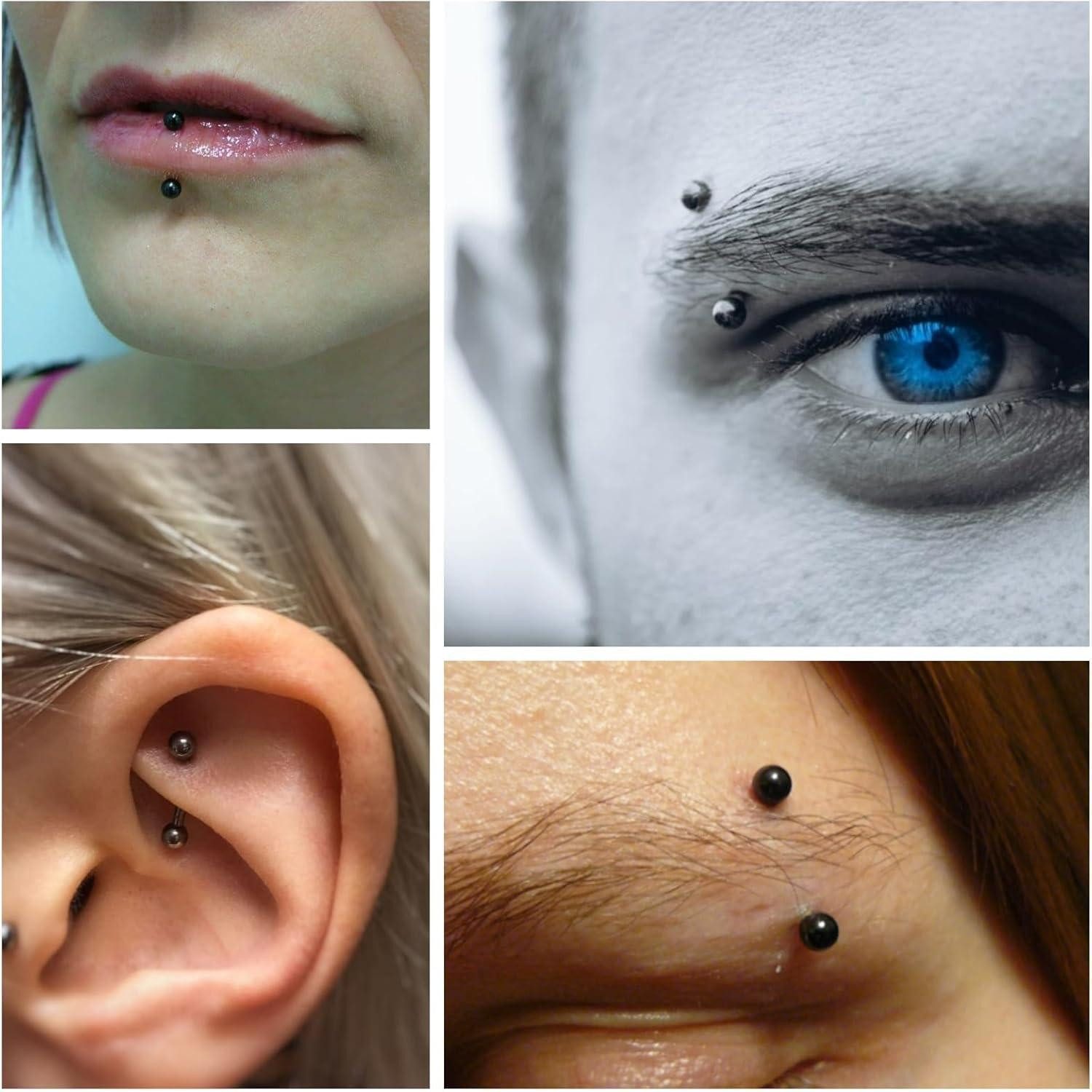 LuxusKollektion Augenbrauenpiercing Curved Barbell Piercing Augenbrauen Lippe Helix 1,2mm 8mm Edelstahl