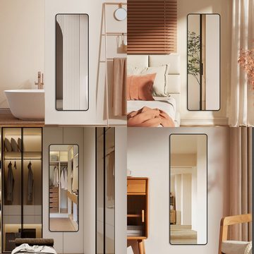 Hopibath Ganzkörperspiegel für Schlafzimmer Spiegel groß für Wohnzimmer Flur Garderobe Hotel (Standspiegel Rechteckig, mit Alurahmen, 5mm Glas), 180x80, 150x50, 160x40, 140x40cm