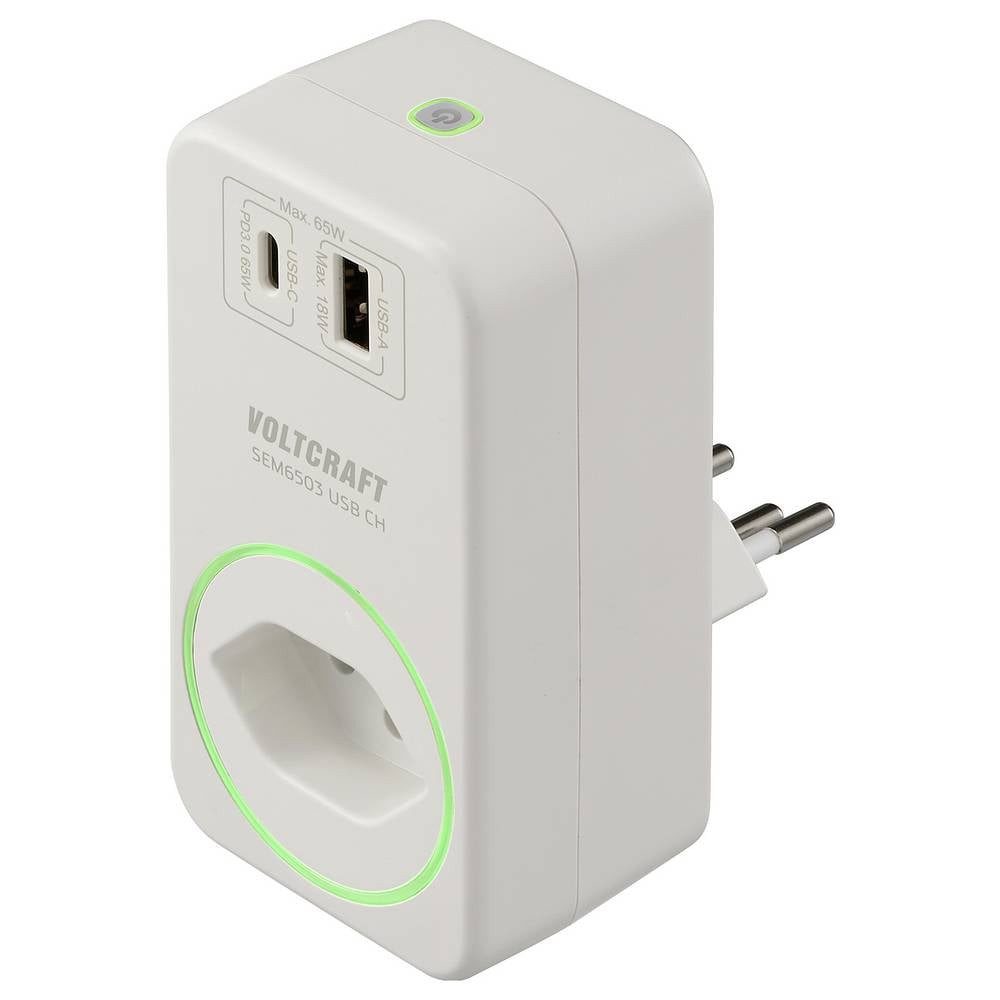 VOLTCRAFT Energiekostenmessgerät SEM6503 CH Energiekosten-Messgerät USB-Schnittstelle, inkl.