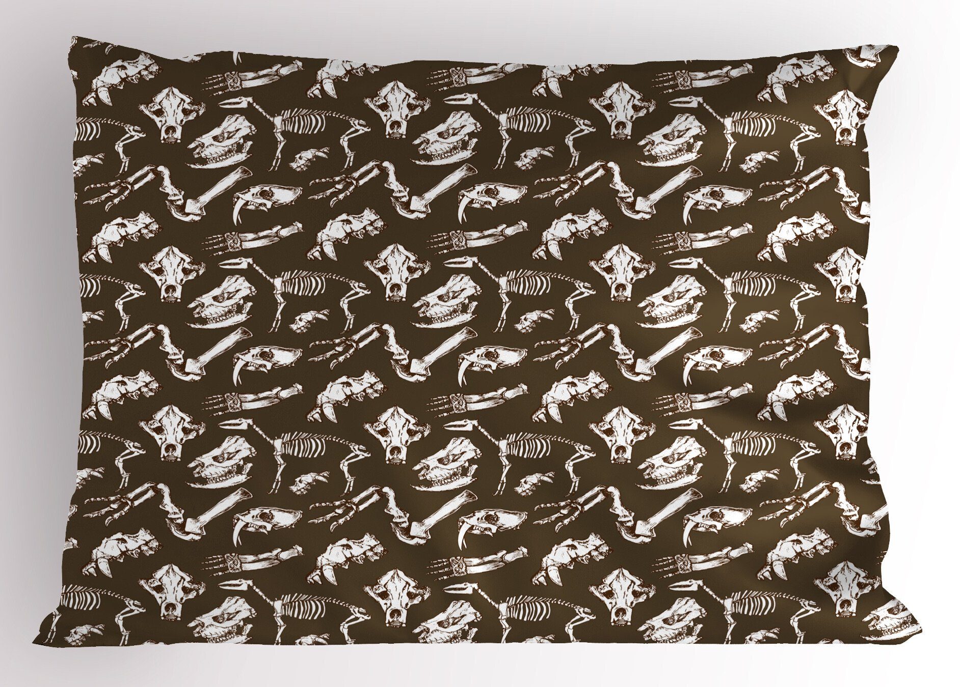 Kissenbezüge Dekorativer Queen Size Gedruckter Prähistorische Abakuhaus Skelett (1 Stück), Kopfkissenbezug, Bones Kreaturen