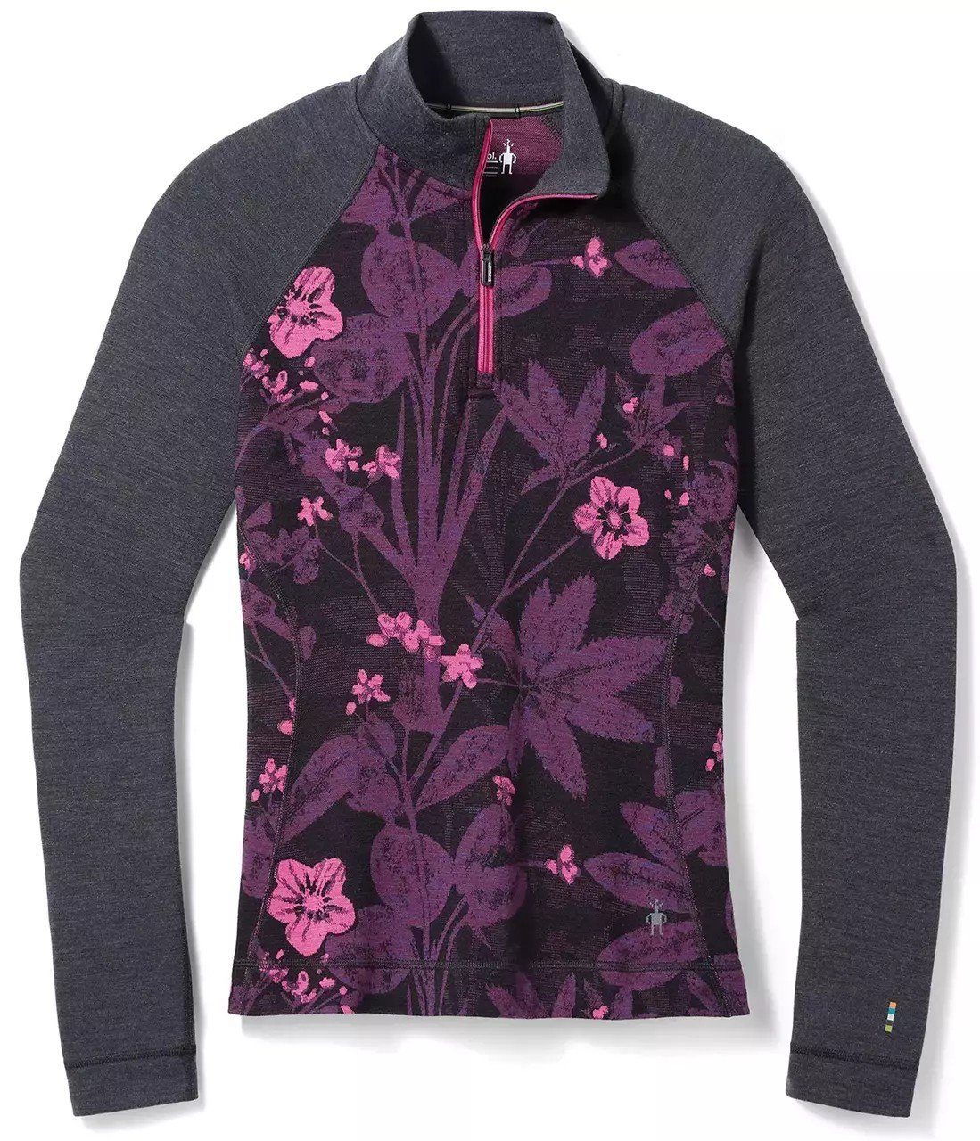 Trangia Funktionsunterhemd Classic iris Women 1/4 Zip Thermal purple floral
