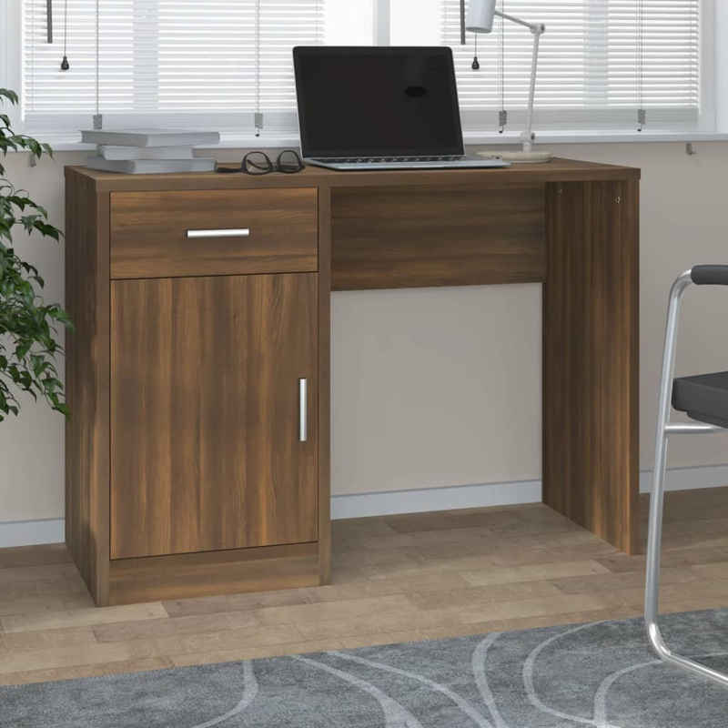 vidaXL Schreibtisch Schreibtisch mit Stauraum Braun Eichen-Optik 100x40x73 cm