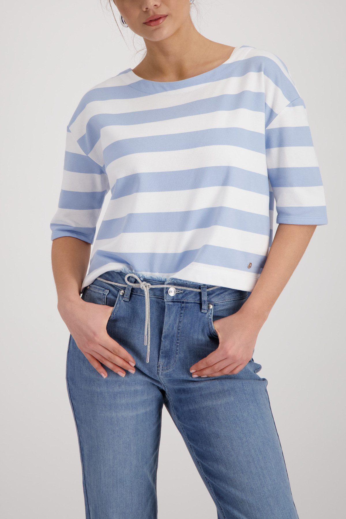 Monari Sweatshirt Sweatshirt Basic Ringel Regular fit mit Streifen