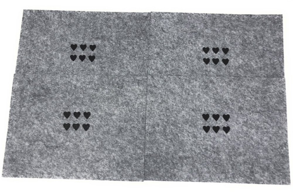 Platzset Boltze Tischsets Platzsetz Filz Herzchen 4er Set dunkelgrau