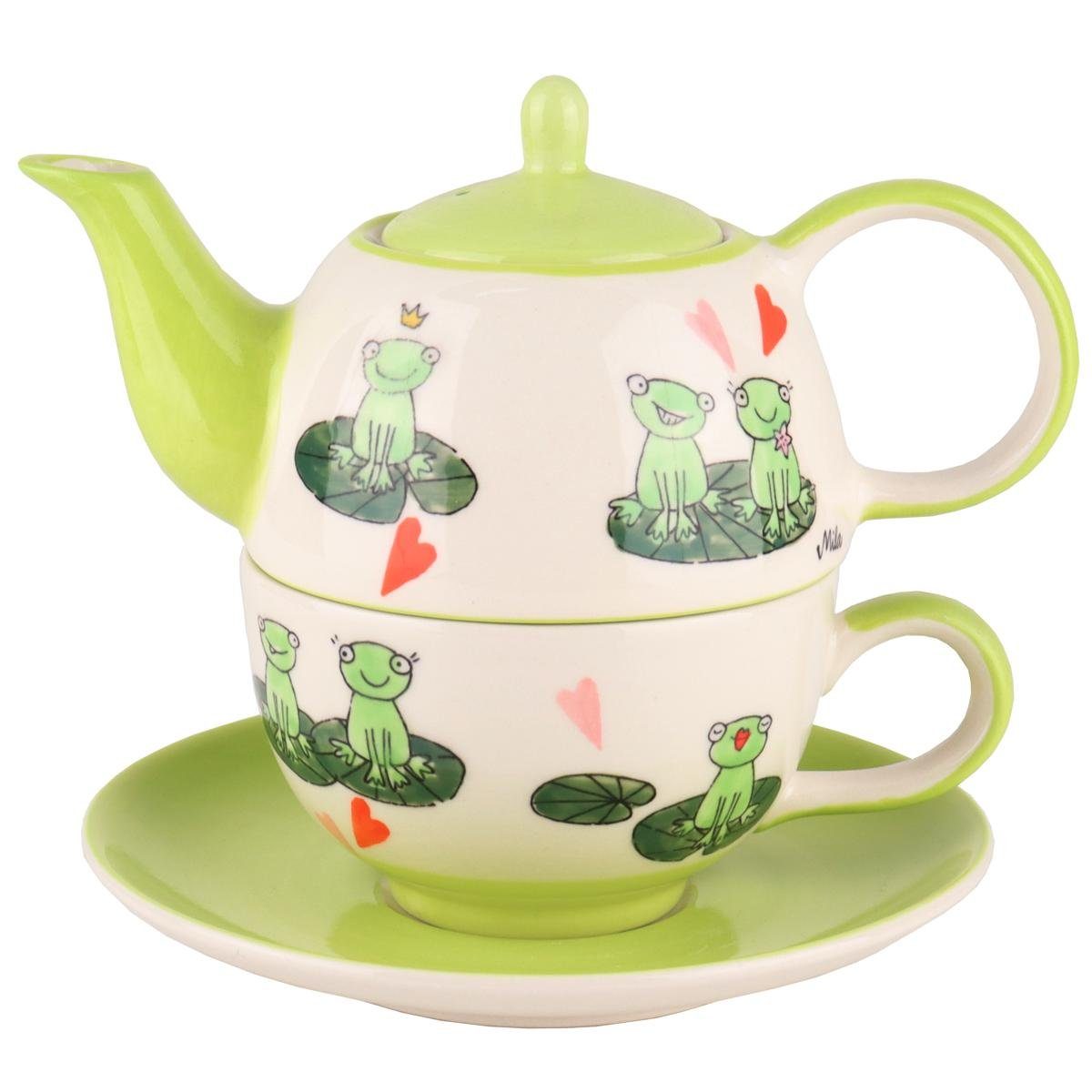 Mila Teekanne Mila Keramik Tee-Set Tea for One Love is in the Air, 0,4 l, (Set, Tee-Set)