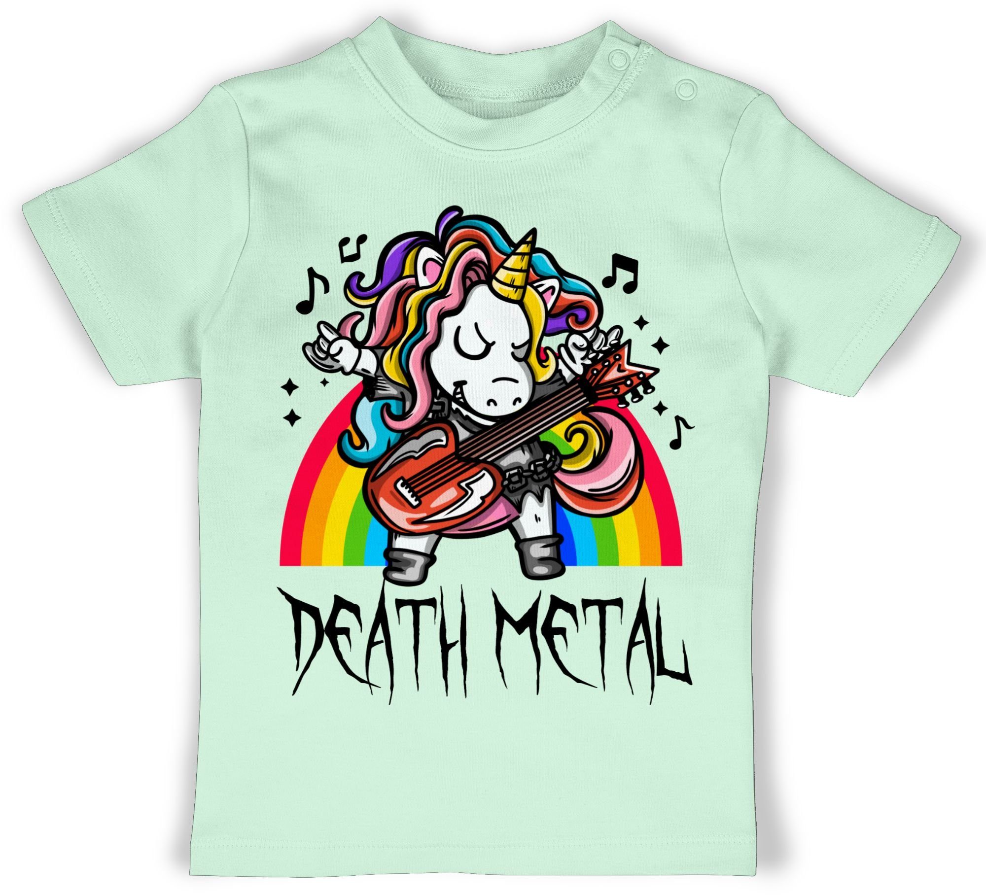 Shirtracer T-Shirt Death Metal Einhorn - Unicorn Sprüche Baby 2 Mintgrün