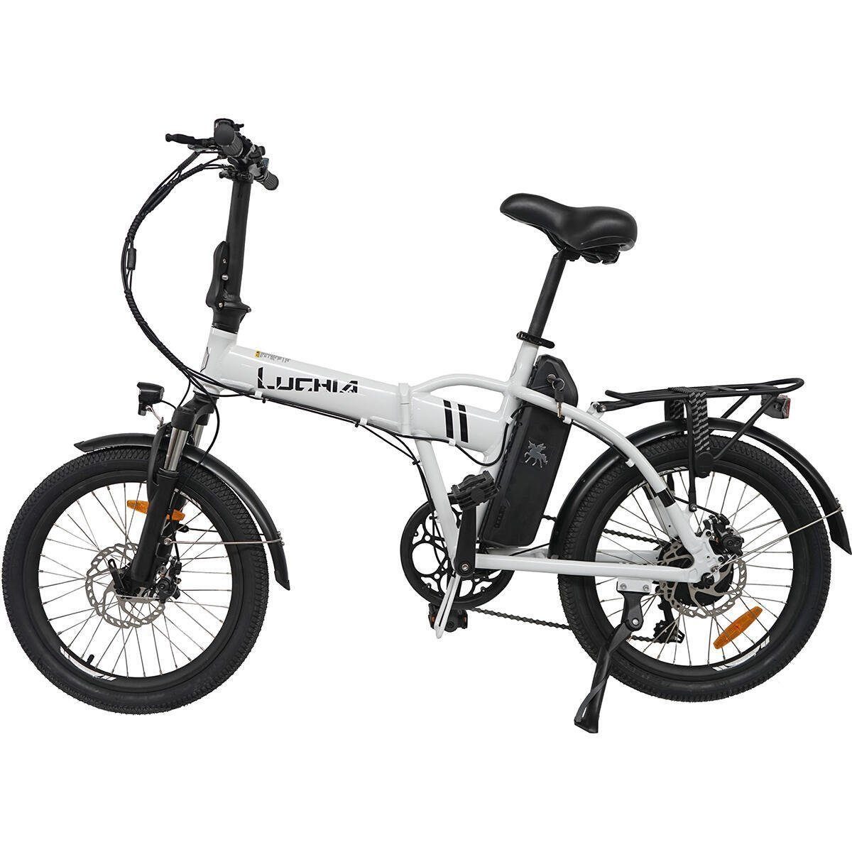 Gotagee E-Bike Elektrofahrrad SHIMANO 6, Aluminium 20 Zoll 250W, Sirio E-Bike 6 Gänge, 6 Gang, Heckmotor, (set) Weiß