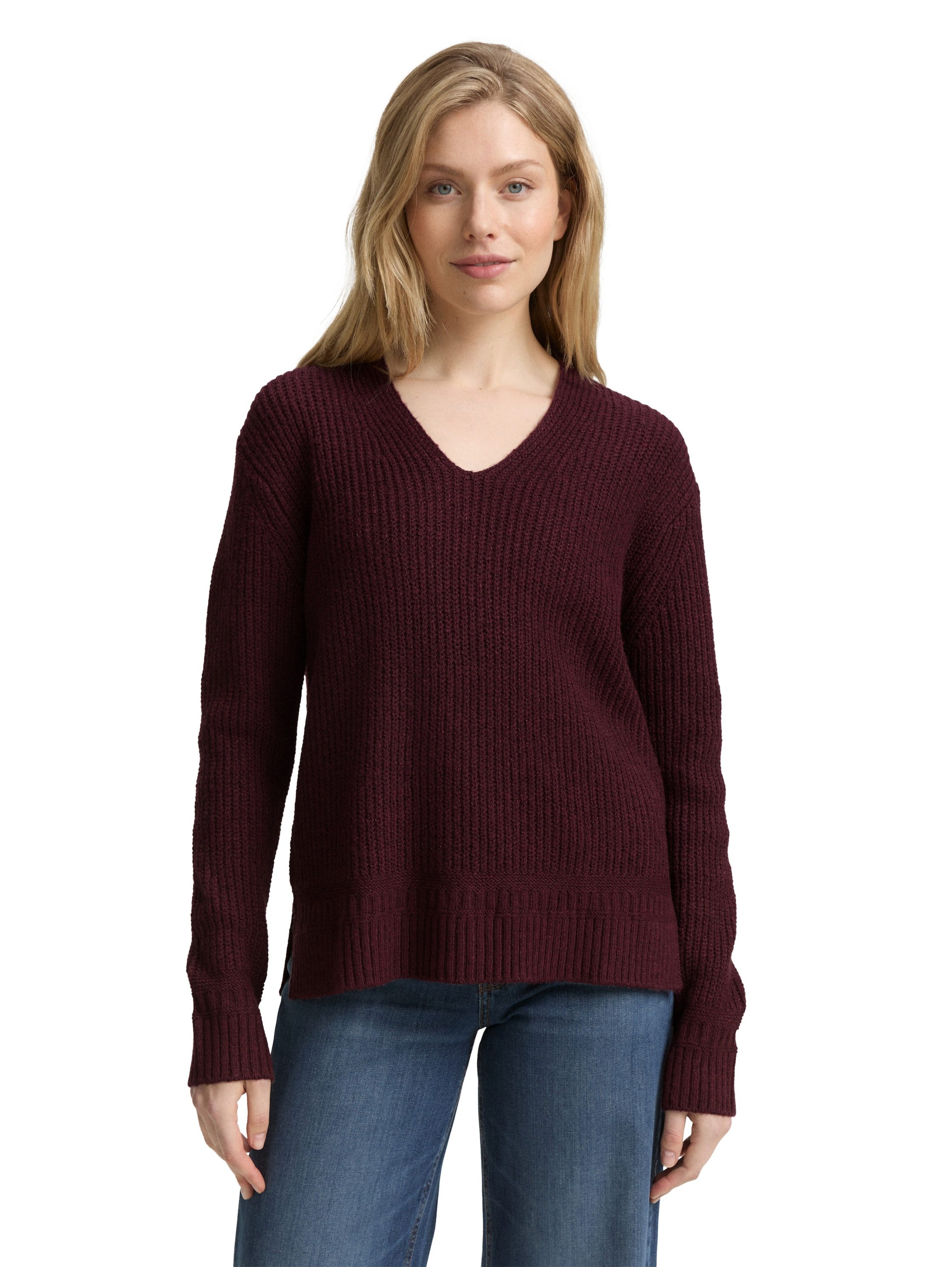TOM TAILOR Strickpullover mit Rippstruktur günstig online kaufen