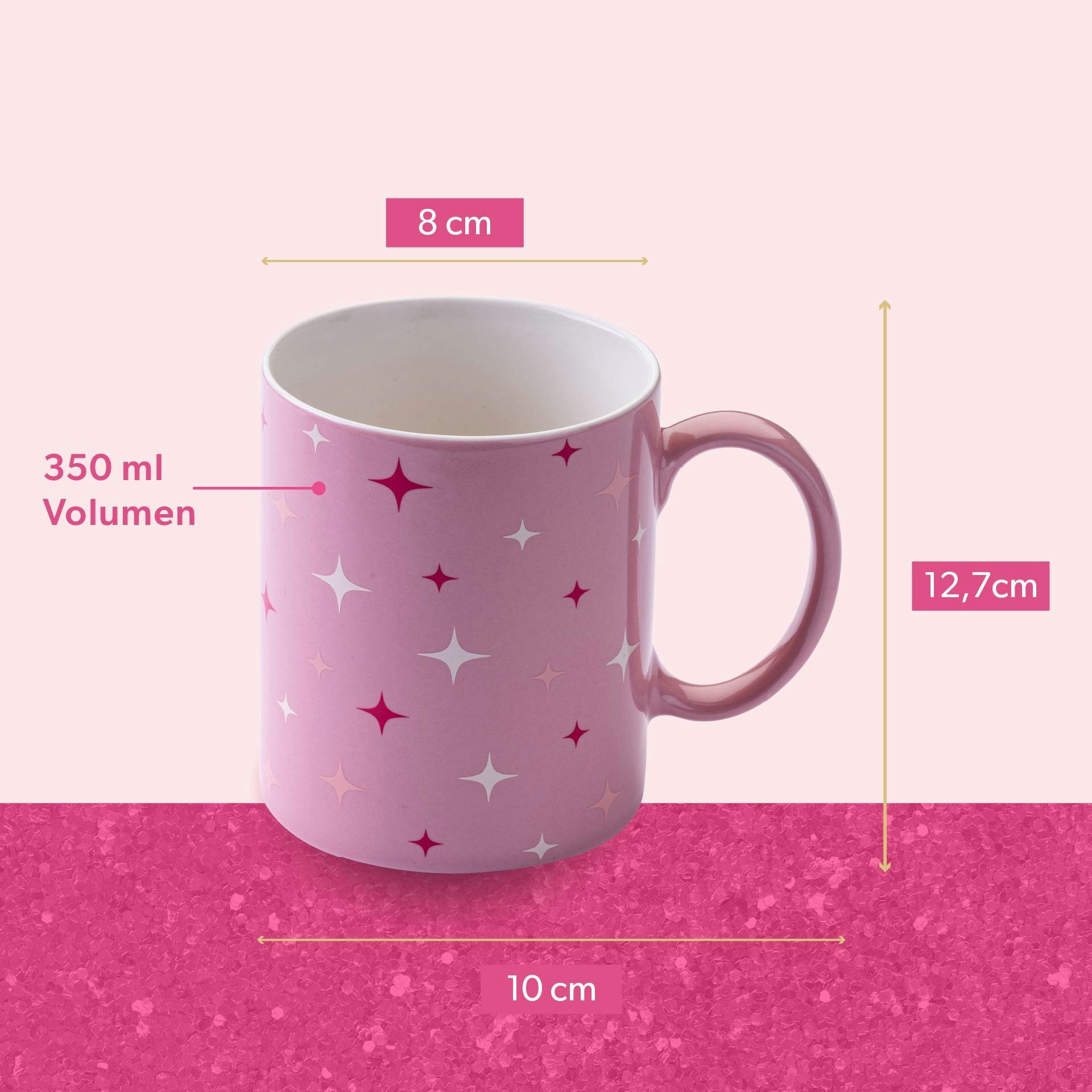 Paris Hilton Tasse Kaffeetasse, Teetasse, Steinguttasse, Stern-Motiv
