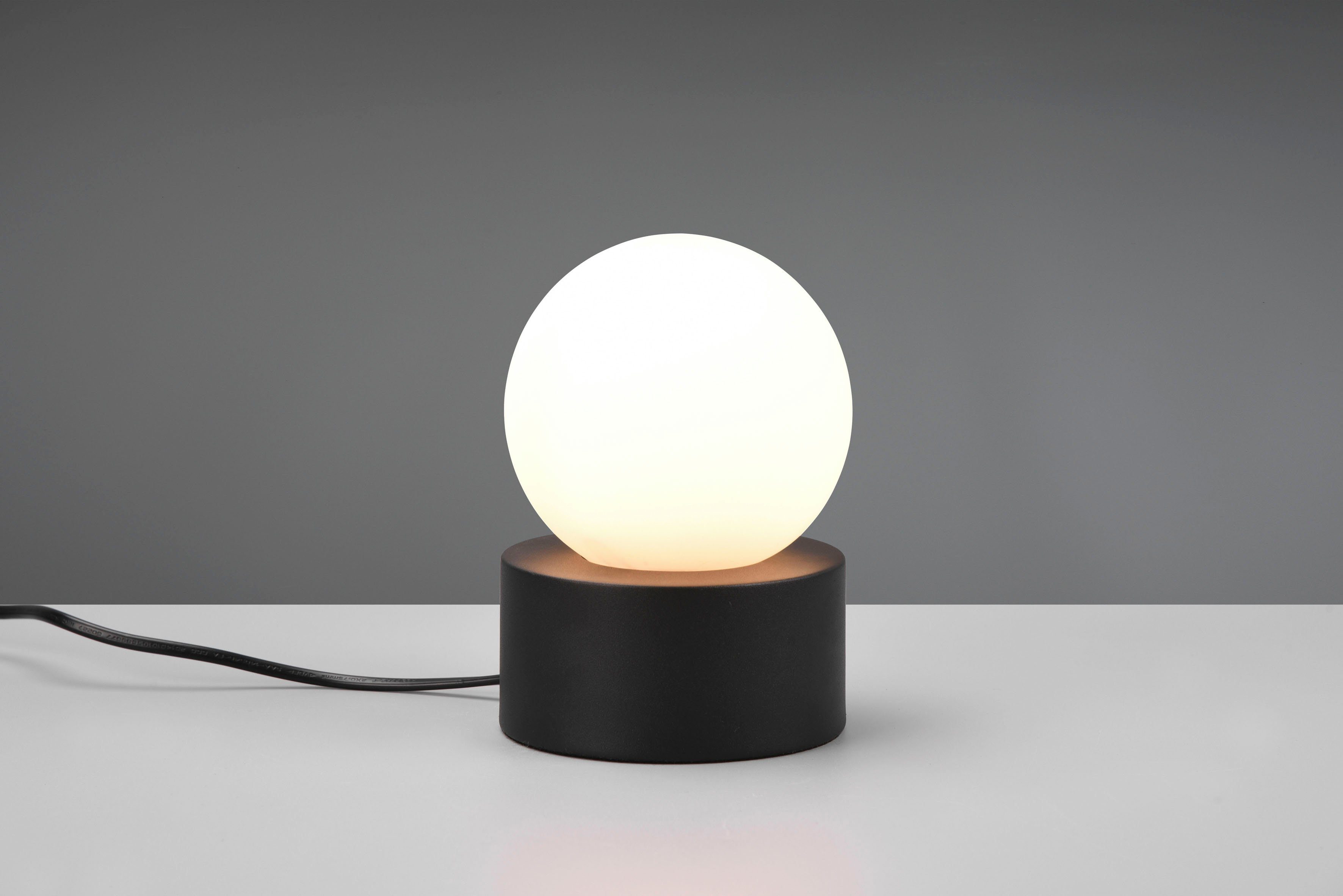 Reality Leuchten Schreibtischlampe Countess, Ein-/Ausschalter, ohne Leuchtmittel, warmweiß - kaltweiß, Tischleuchte ON/OFF Touch, exkl 1xE14 max 25W, Ø 12cm Glasschirm