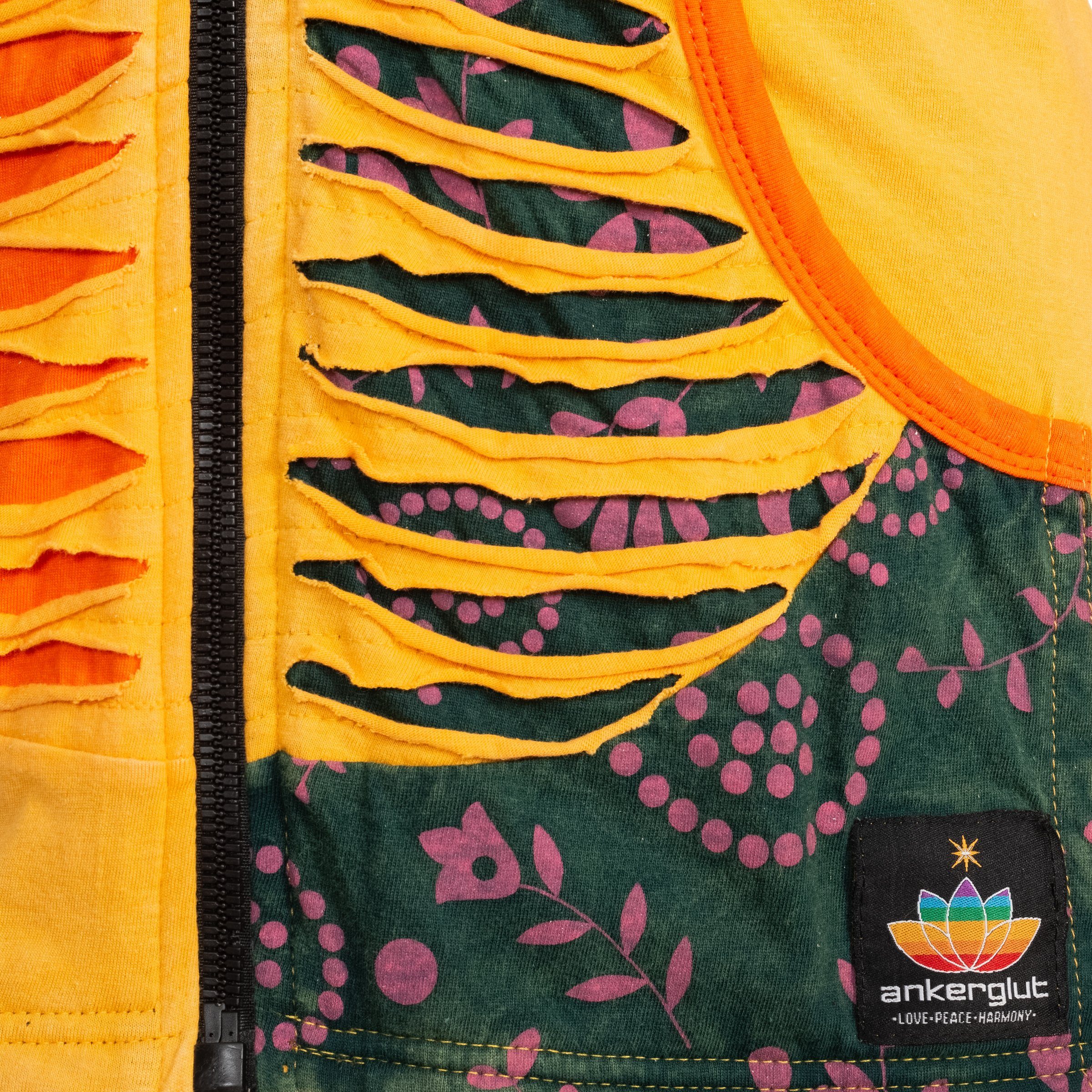 ankerglut Kapuzenfleecejacke Multicolor ANKERGLUT WOMEN POWER FLOWER sun erhältlich Auch großen Größen CS in #nepalliebe samoa