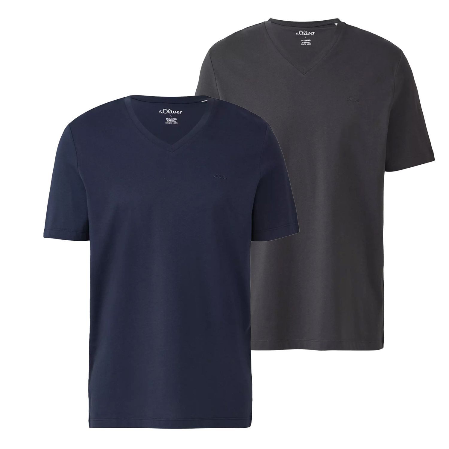 s.Oliver T-Shirt V-Ausschnitt, mit Logo auf günstig online kaufen