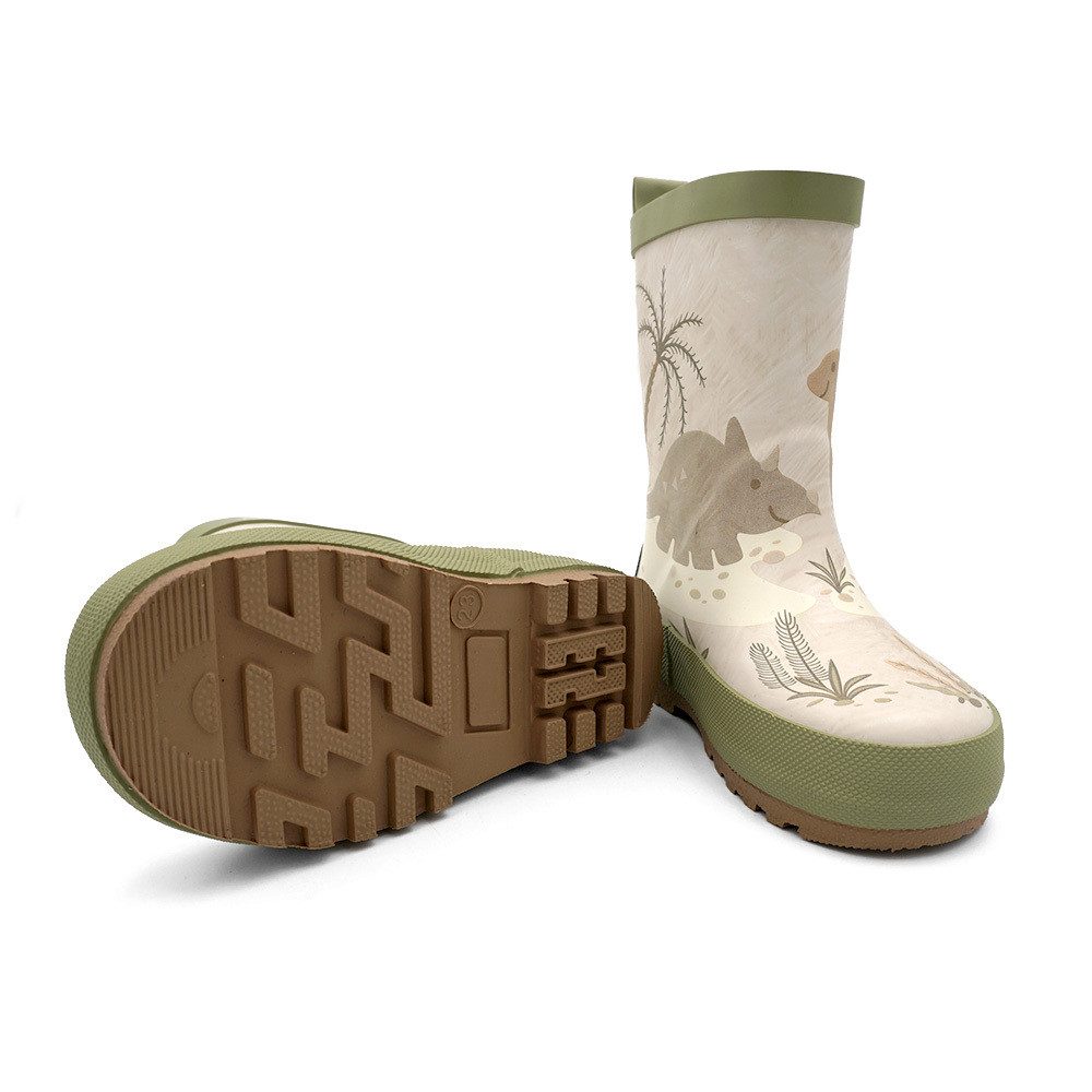 MAXIMO Gummistiefel Dinosaurier Fotoprint, gepatcht, Reflekt 3M, Jerseyfutter Gummistiefel (2-tlg)