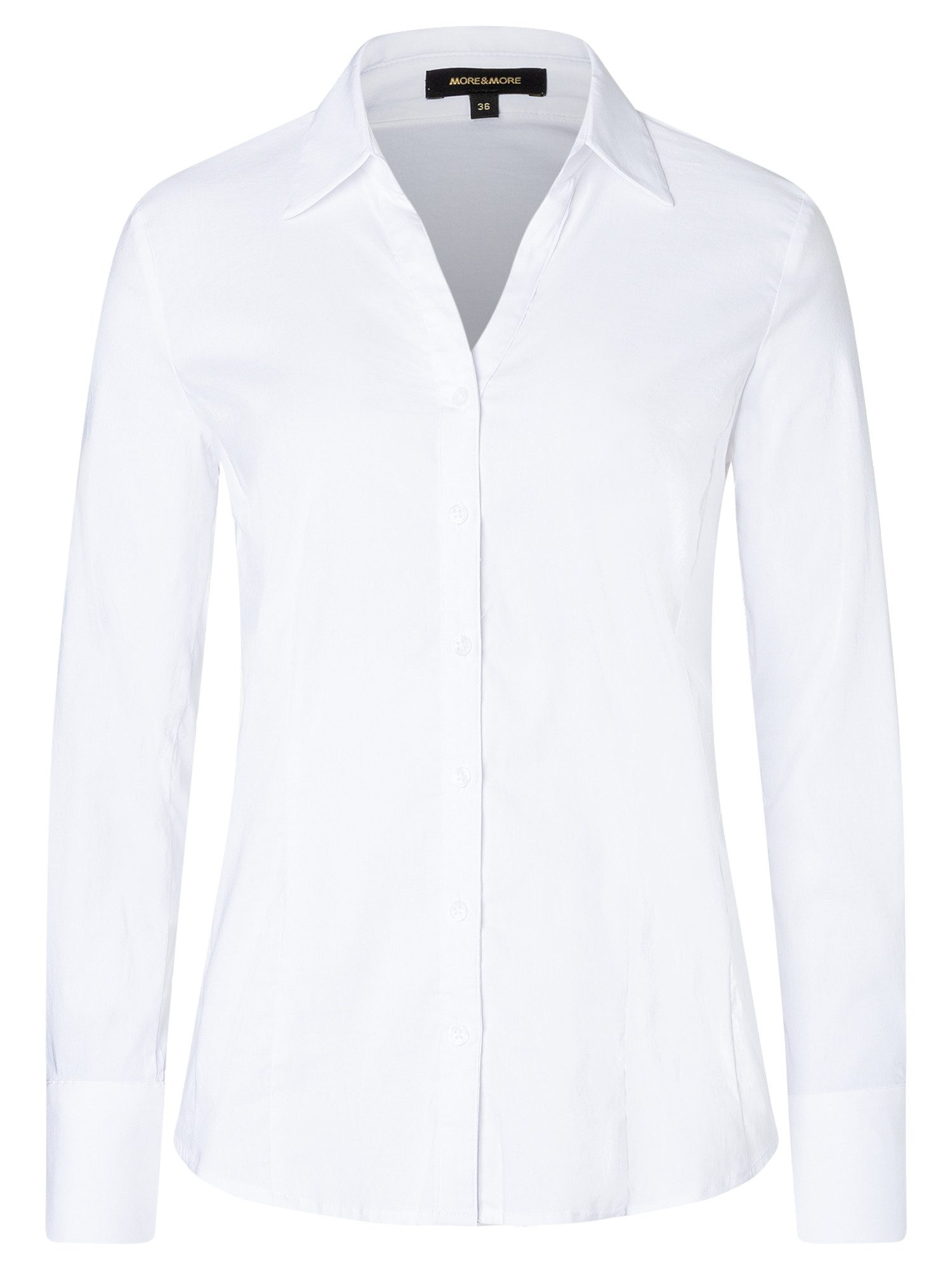 MORE&MORE Langarmbluse klassische Business-Stretchbluse