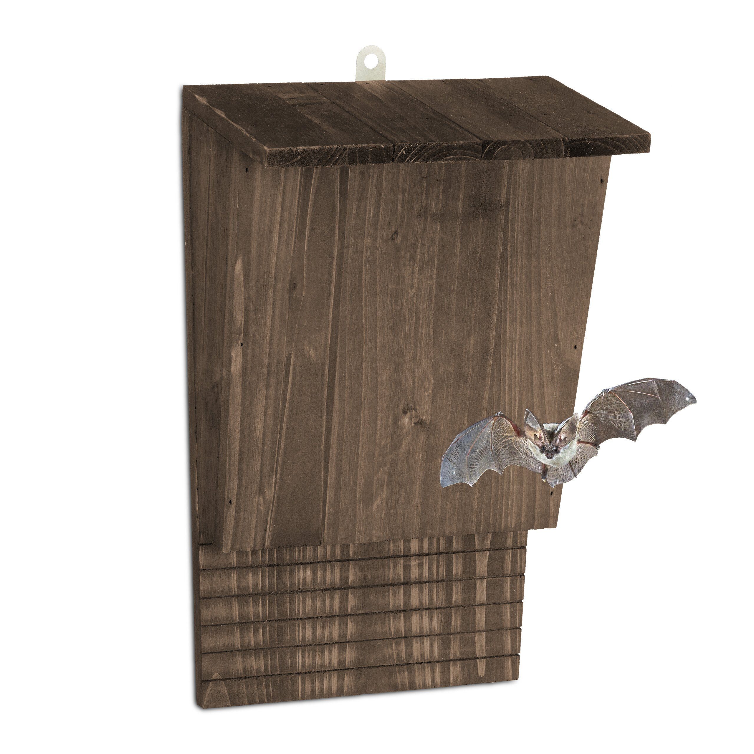 relaxdays Vogelhaus Brauner Fledermauskasten aus Holz
