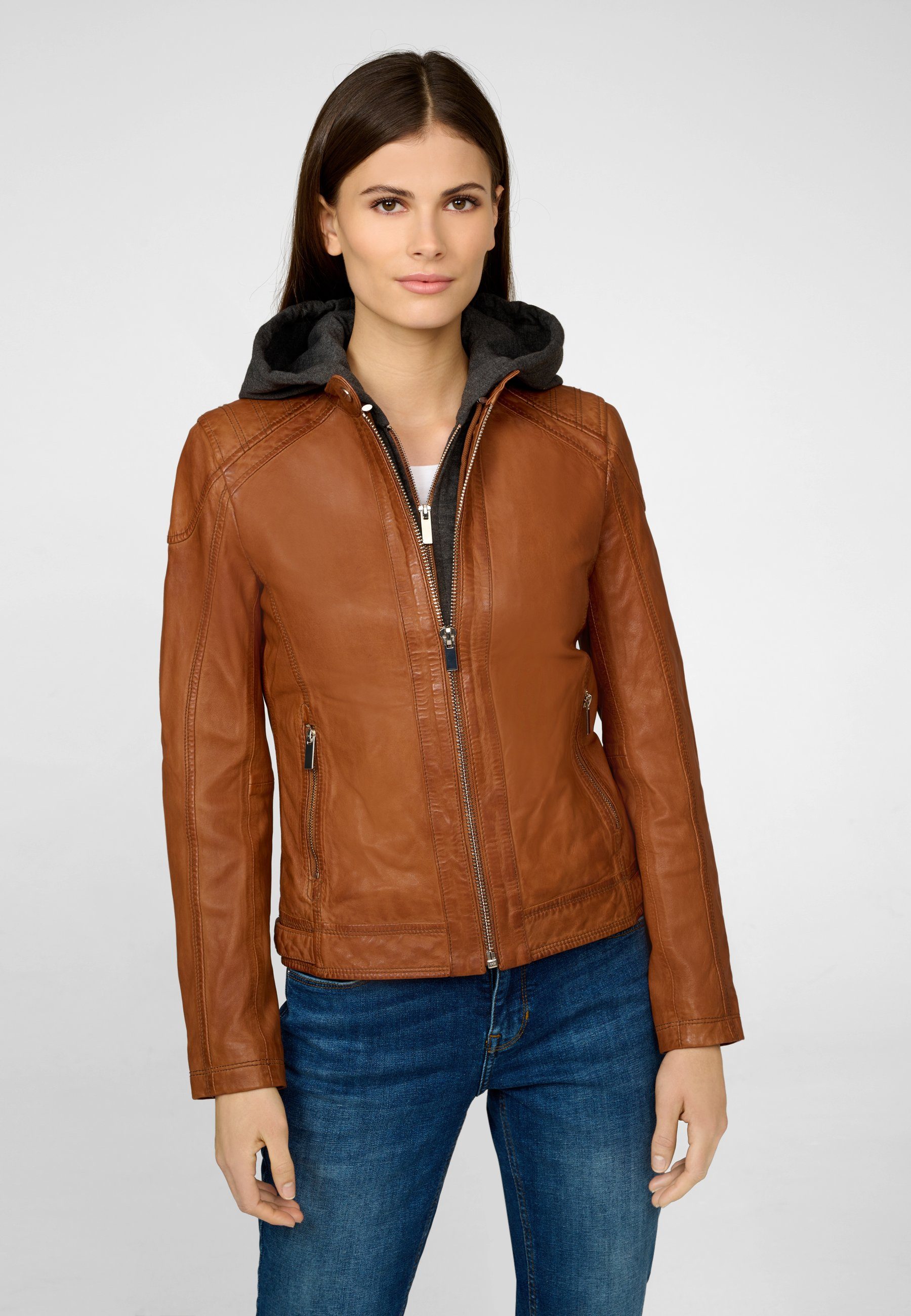 RICANO Lederjacke Ines Hochwertiges Lamm-Nappa-Leder