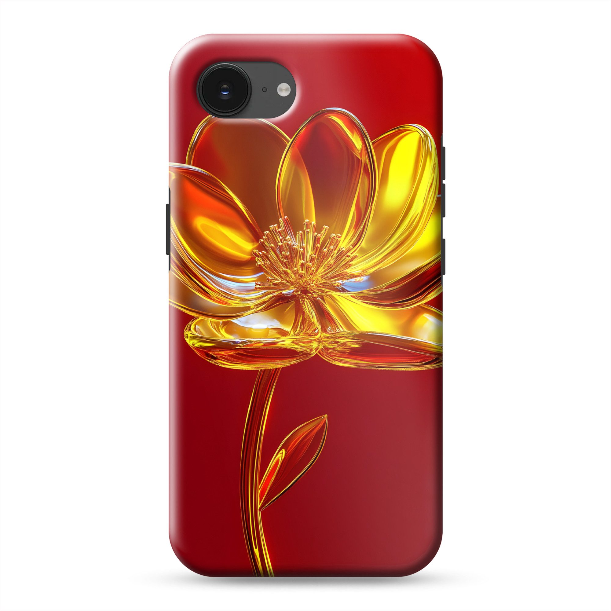 OnlyWow Handyhülle Magsafe für Apple iPhone 17e Blume - Gold - Gläser, Phone Case, Hardcase, Stoßfest, Schutzhülle