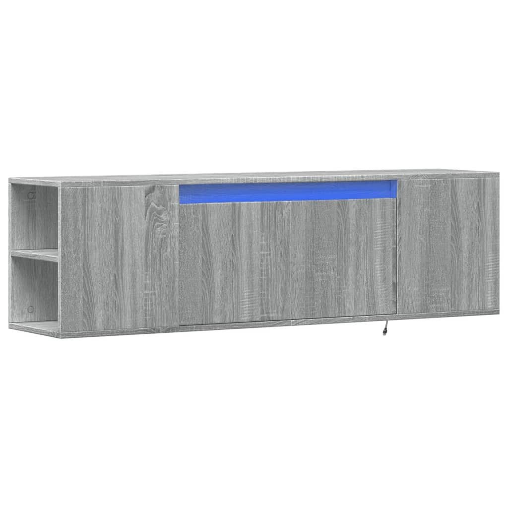 vidaXL TV-Wand TV-Wandschrank mit LED-Beleuchtung Grau günstig online kaufen