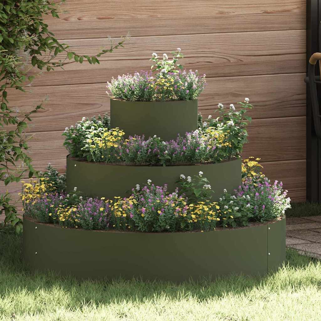 vidaXL Blumentopf Garten-Pflanzgefäß Olive Grün 90 x 90 x 20 cm (1 St)