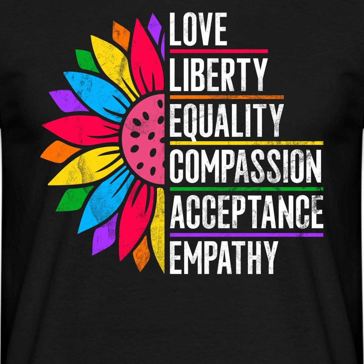 Spreadshirt T-Shirt Werte Der Vielfalt Sonnenblume Pride Männer T-Shirt (1-tlg)