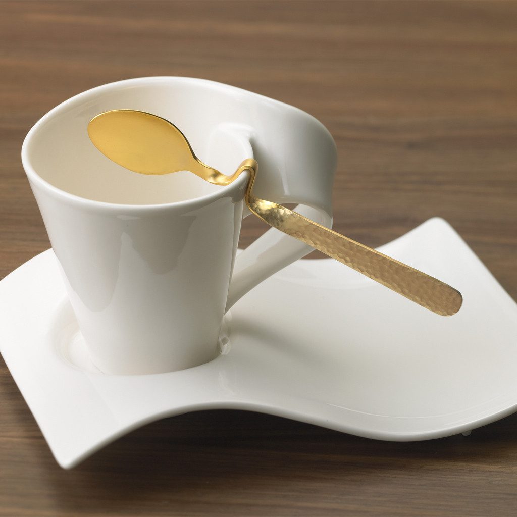 Villeroy & Boch Espressolöffel Espresso-/Mokkalöffel vergoldet (1 Stück), Edelstahl, 1 Stck, spülmaschinenfest