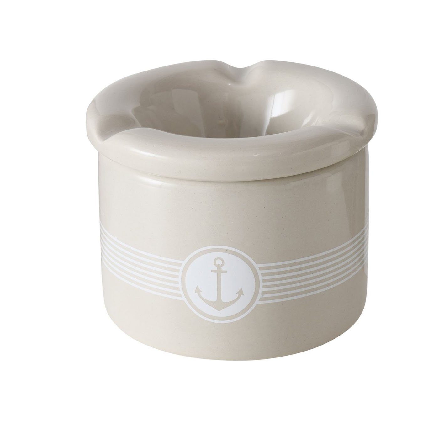 Anker Design Aschenbecher Sturmaschenbecher mit Beige Keramik aus Maritimes BOLTZE