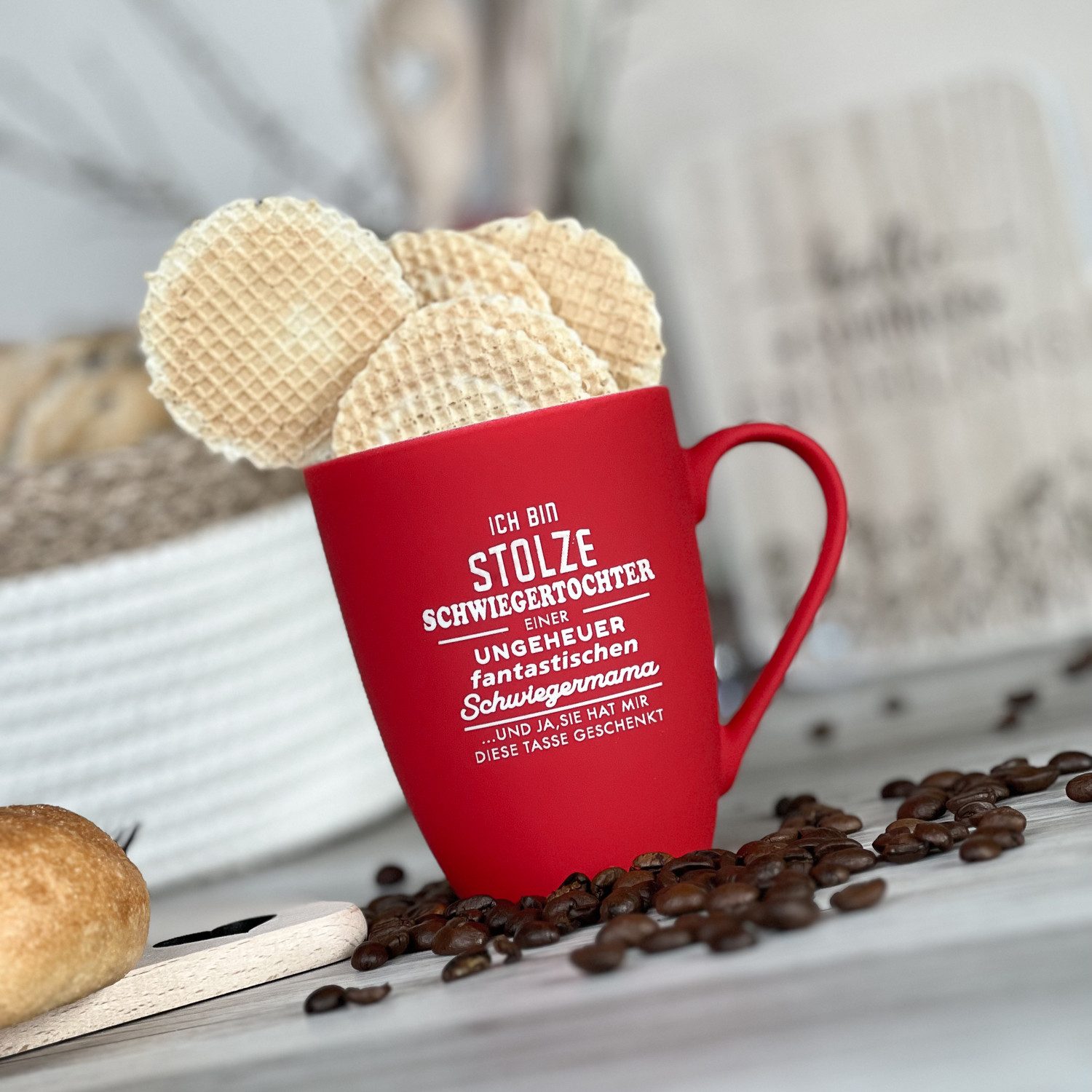 Spruchreif® Tasse SOFT-TOUCH-Tasse mit Gravur, Geschenk für die Schwiegereltern – Bild 2 von 4