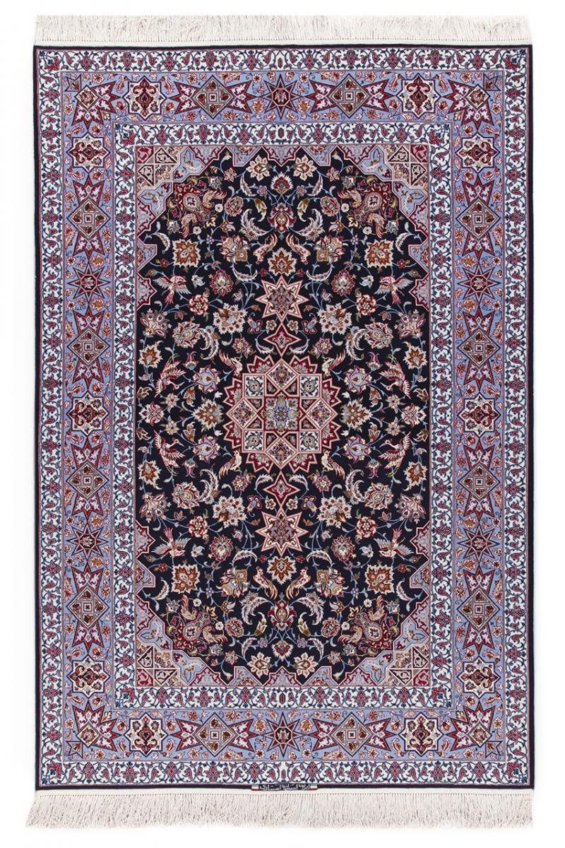 Orientteppich Isfahan Sherkat Seidenkette 159x232 Handgeknüpfter Orientteppich, Nain Trading, rechteckig, Höhe: 6 mm