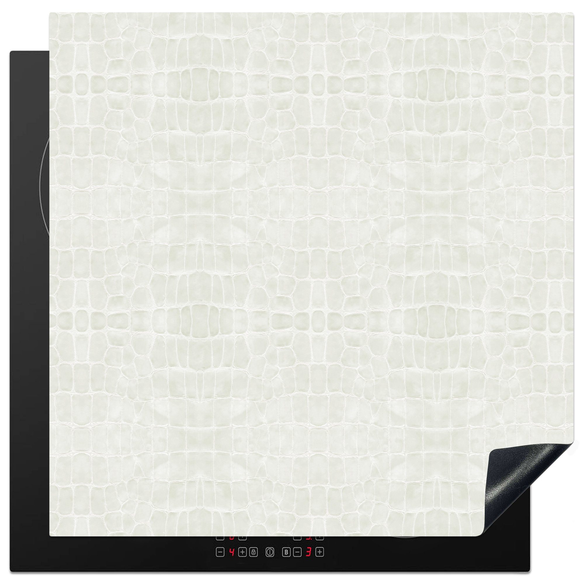 MuchoWow Herdblende-/Abdeckplatte Induktionsschutz - Leder - Textur - Tierhaut, Vinyl, (1 tlg), 78x78 cm, Ceranfeldabdeckung, Arbeitsplatte für küche
