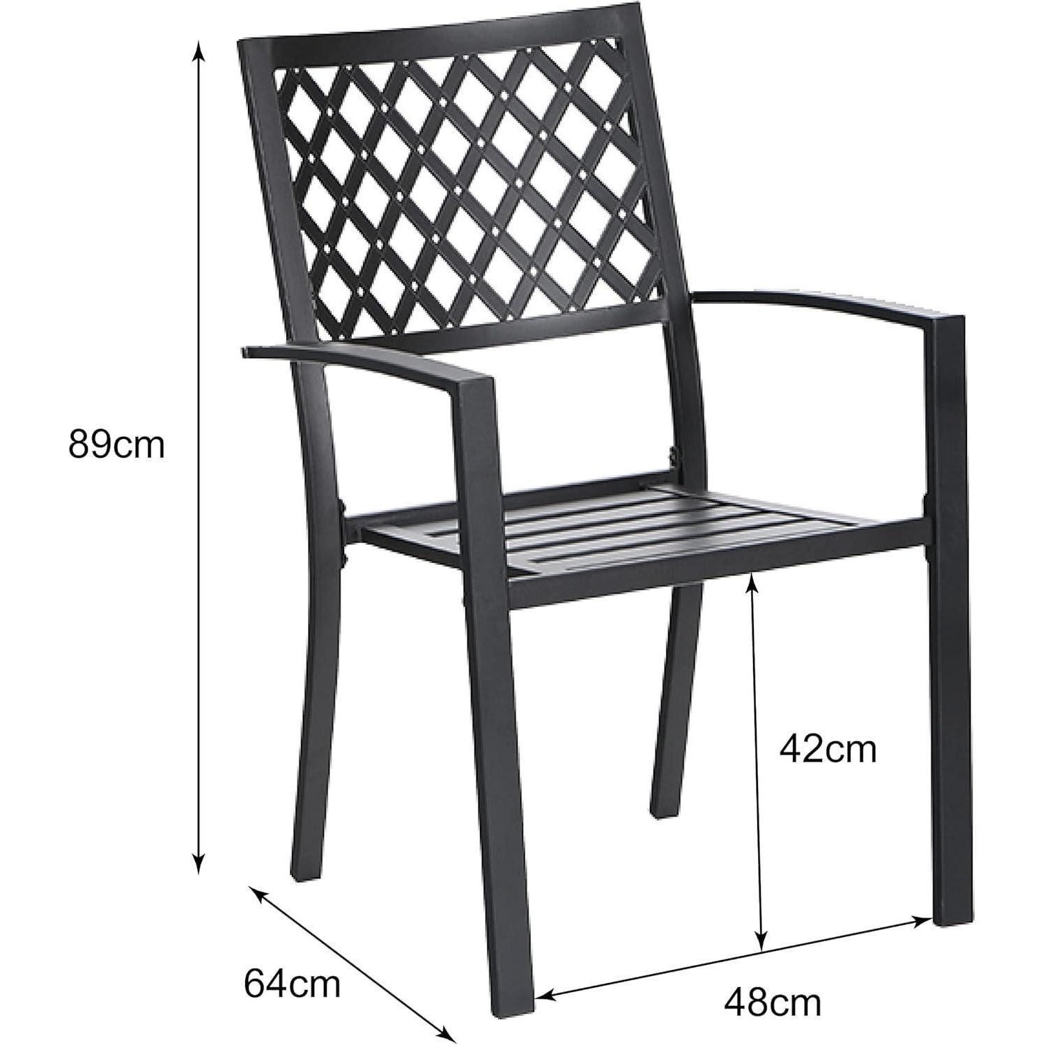 LuxusKollektion Garten-Essgruppe Gartenmöbel Gartentisch Stühle 6er Set Metall 4cm Schirmloch Style 3