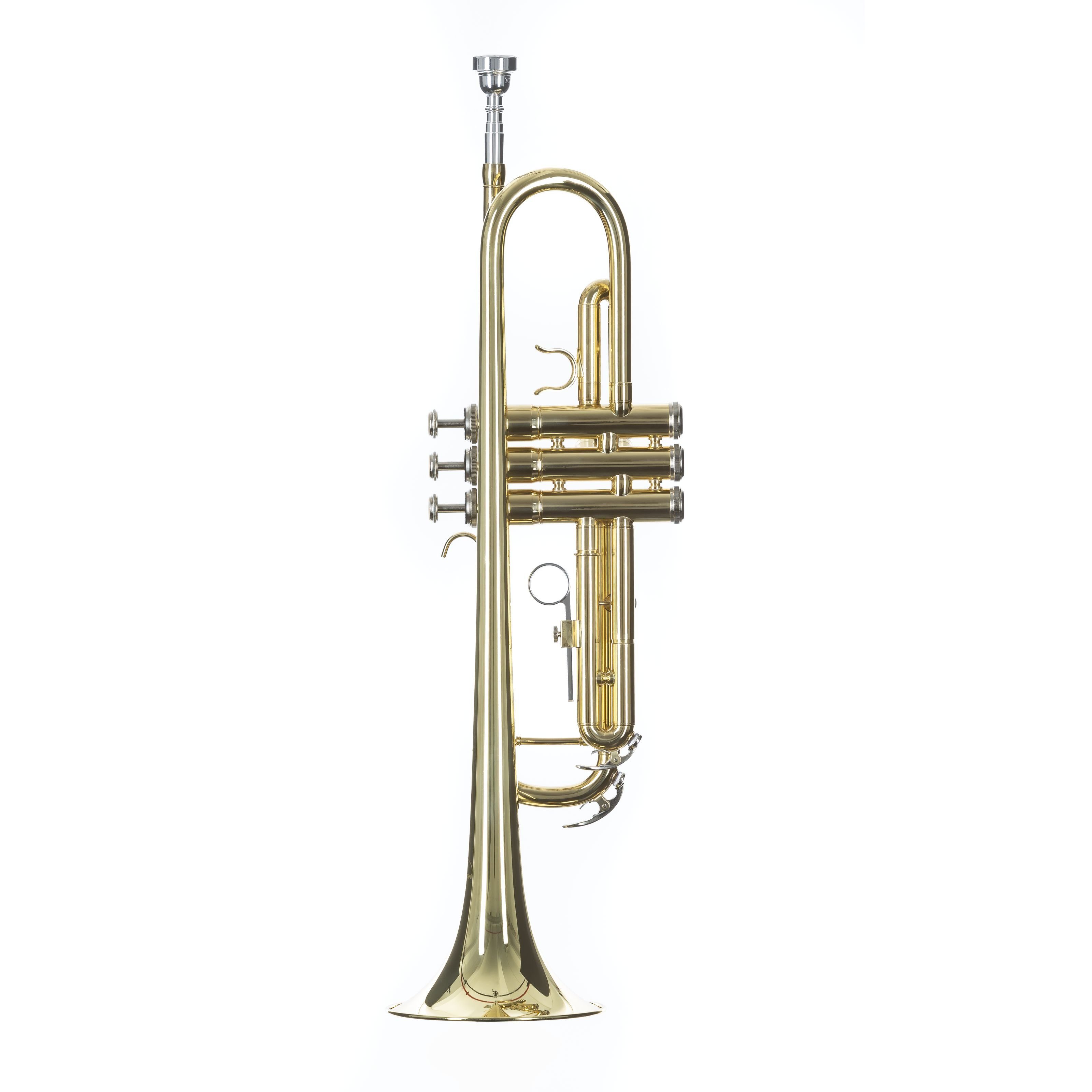Monzani Trompete, MZTR-113A Bb-Trompete Messing Schallbecher Edelstahl Ventile Goldlack Finish inklusive Mundstück und Koffer Ideal für Einsteiger Marschkapellen, Trompeten, Bb-Trompeten, Bb-Trompete, Einsteiger Trompete, Messing Trompete