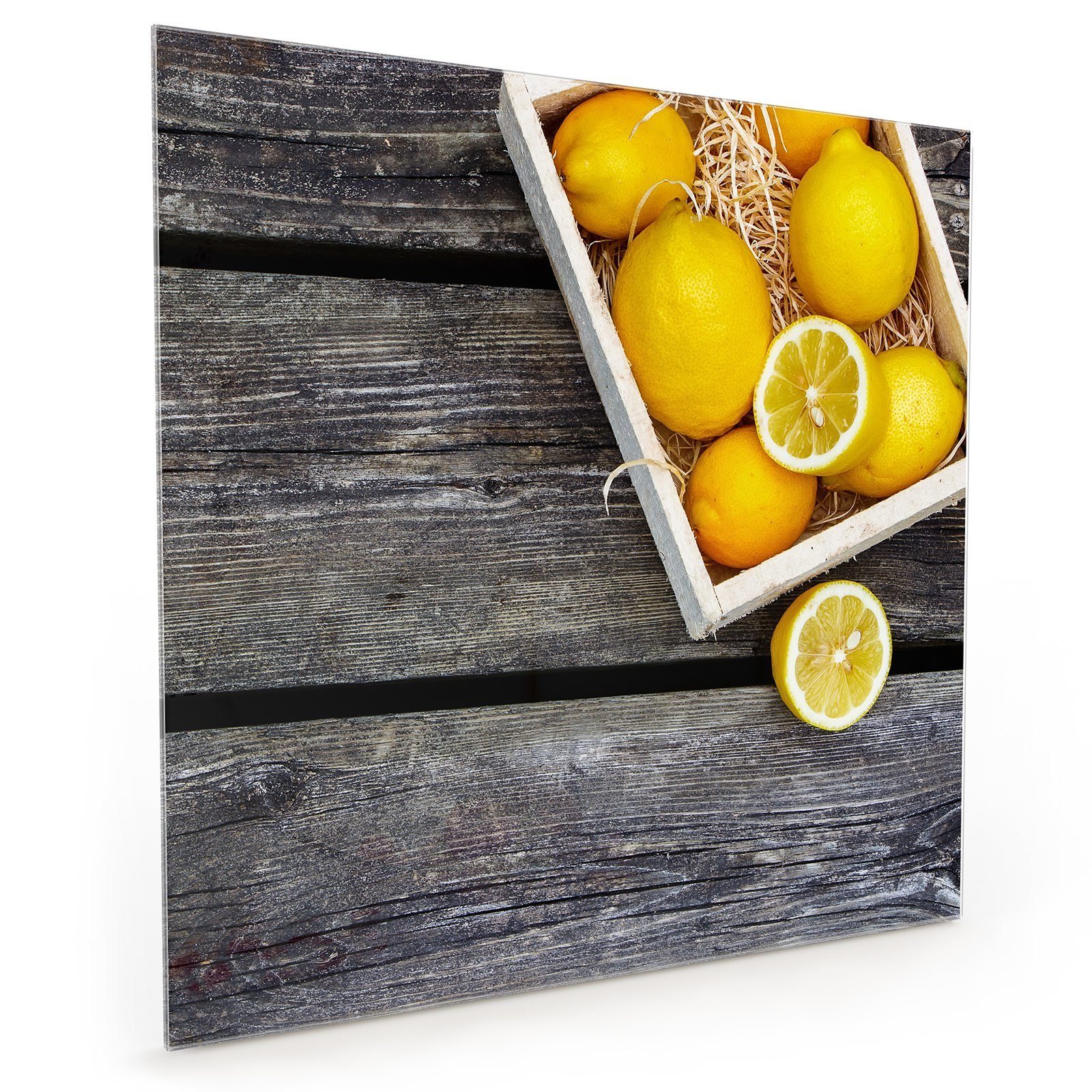 Motiv in Küchenrückwand Korb Zitronen Spritzschutz Primedeco Glas mit Küchenrückwand
