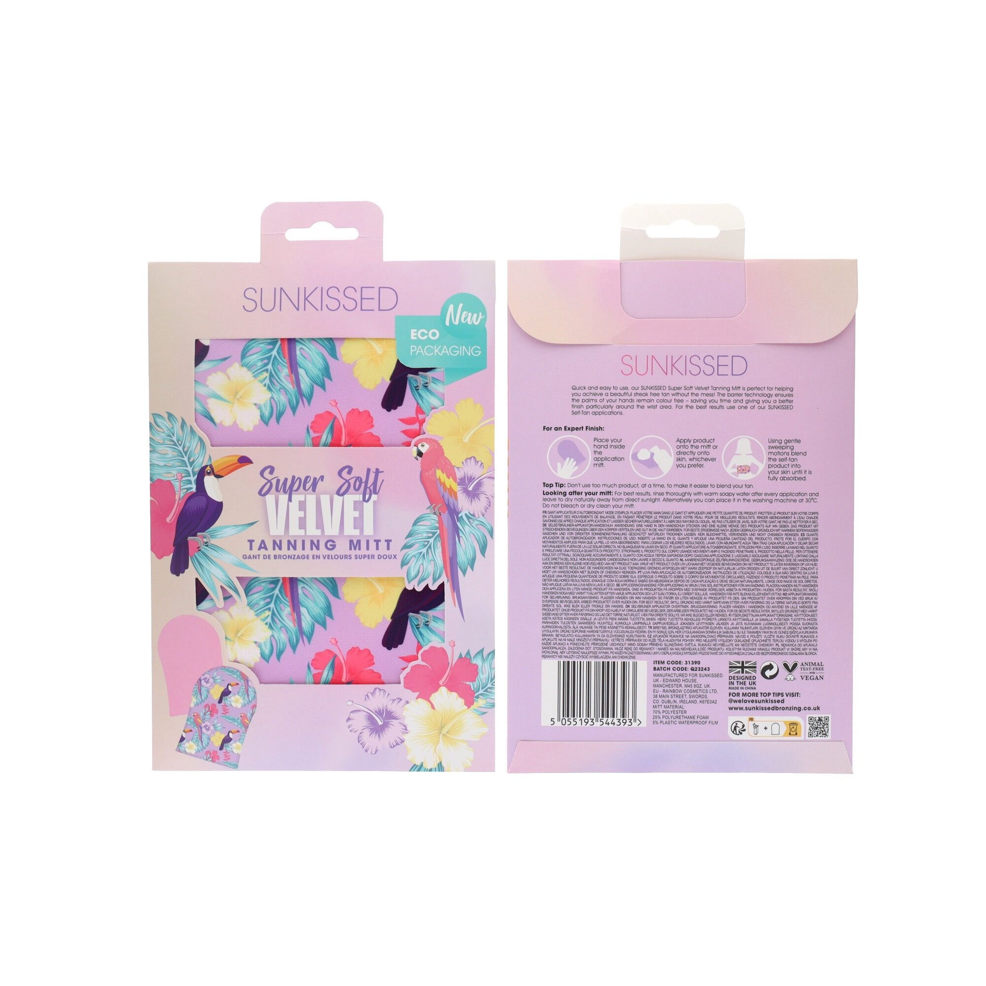 SUNKISSED Bräunungshandschuh Sunkissed Tropical Bird Single Sided Tanning Mitt