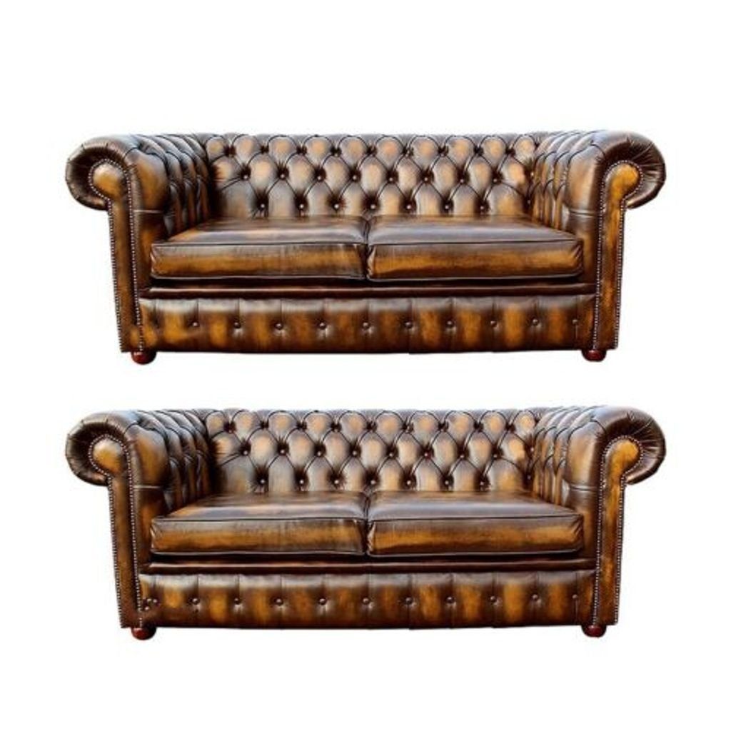 Couch Polster Design Luxus Chesterfield Chesterfield-Sofa, Sitz Garnitur JVmoebel Sofa Leder